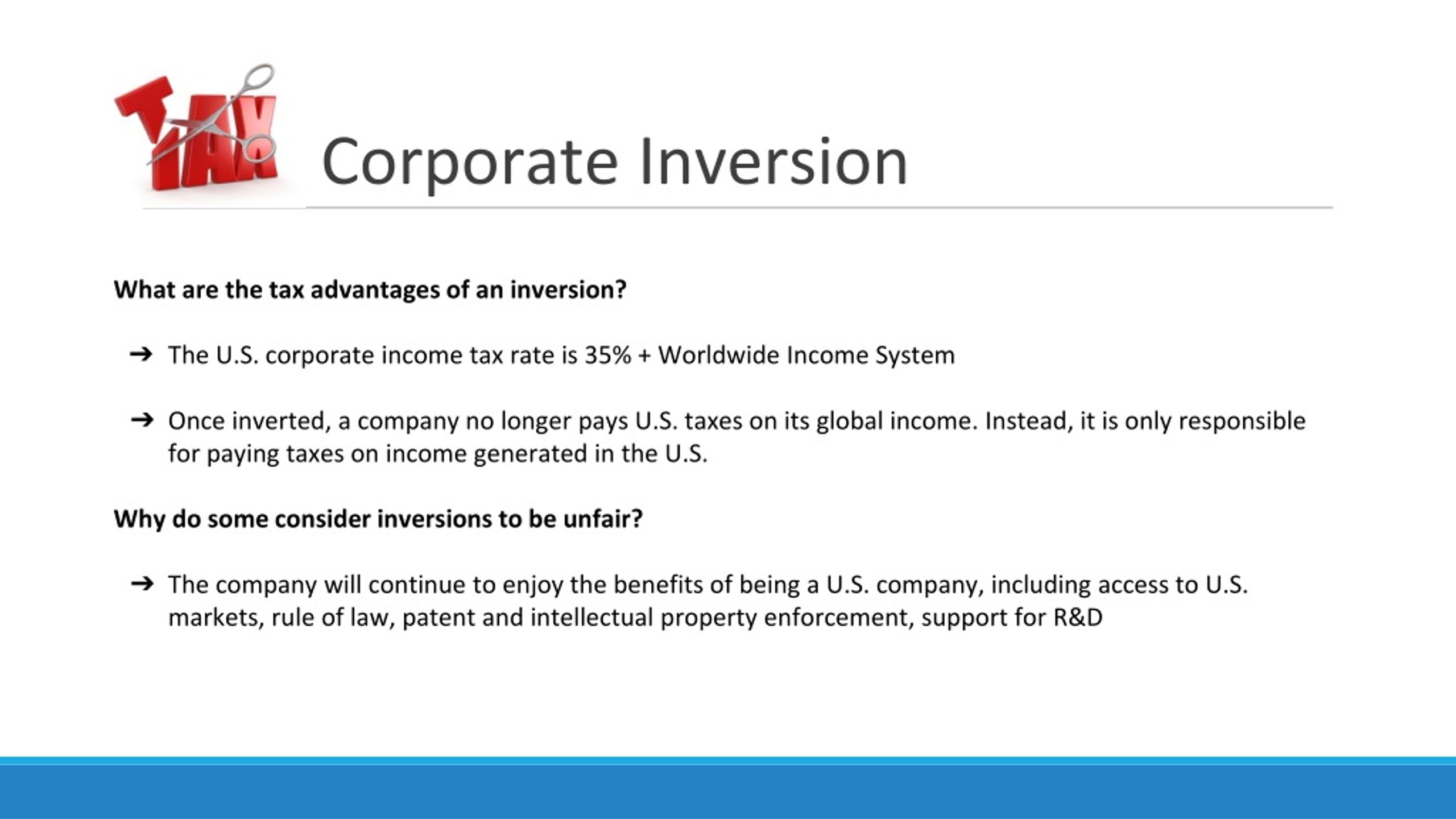 PPT Corporate Inversions Stanley Works and the Lure of Tax Havens