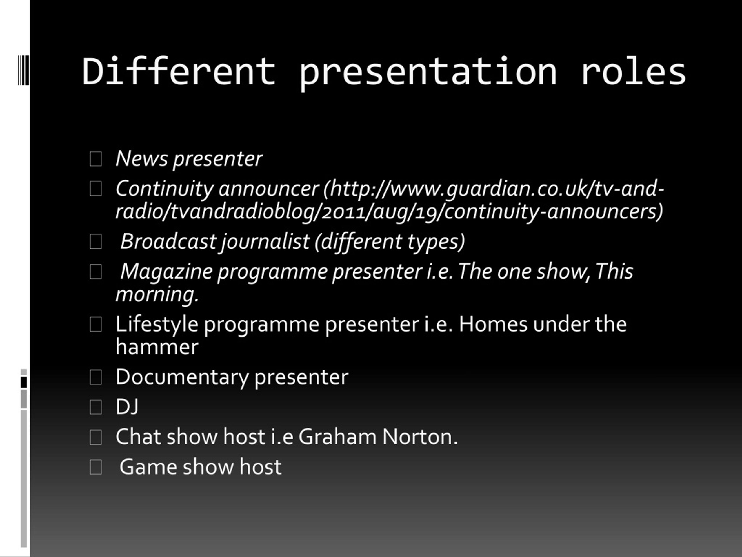 PPT Presentation Techniques for Broadcasting PowerPoint Presentation