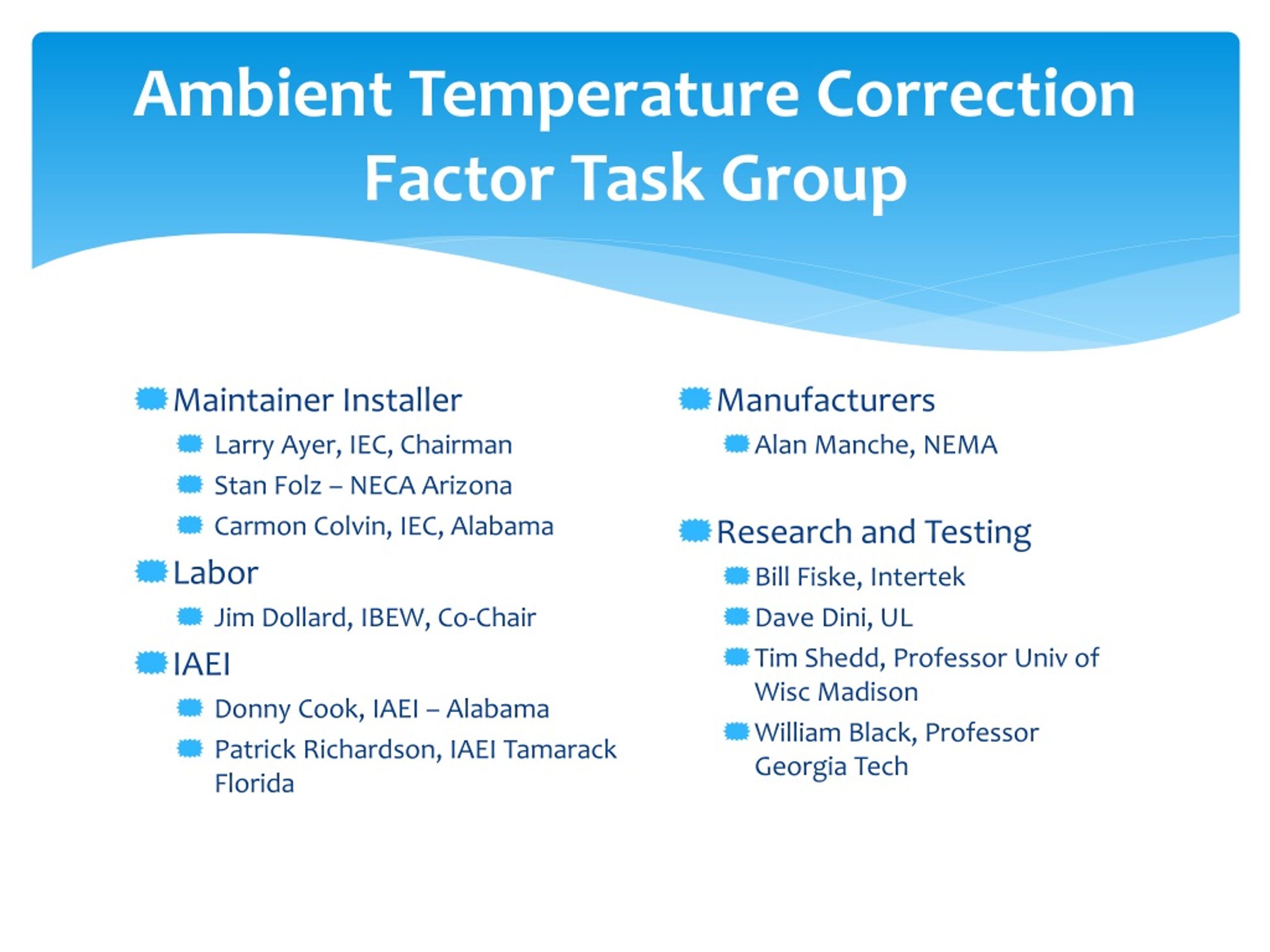 PPT Ambient Temperature Correction Factor Task Group PowerPoint