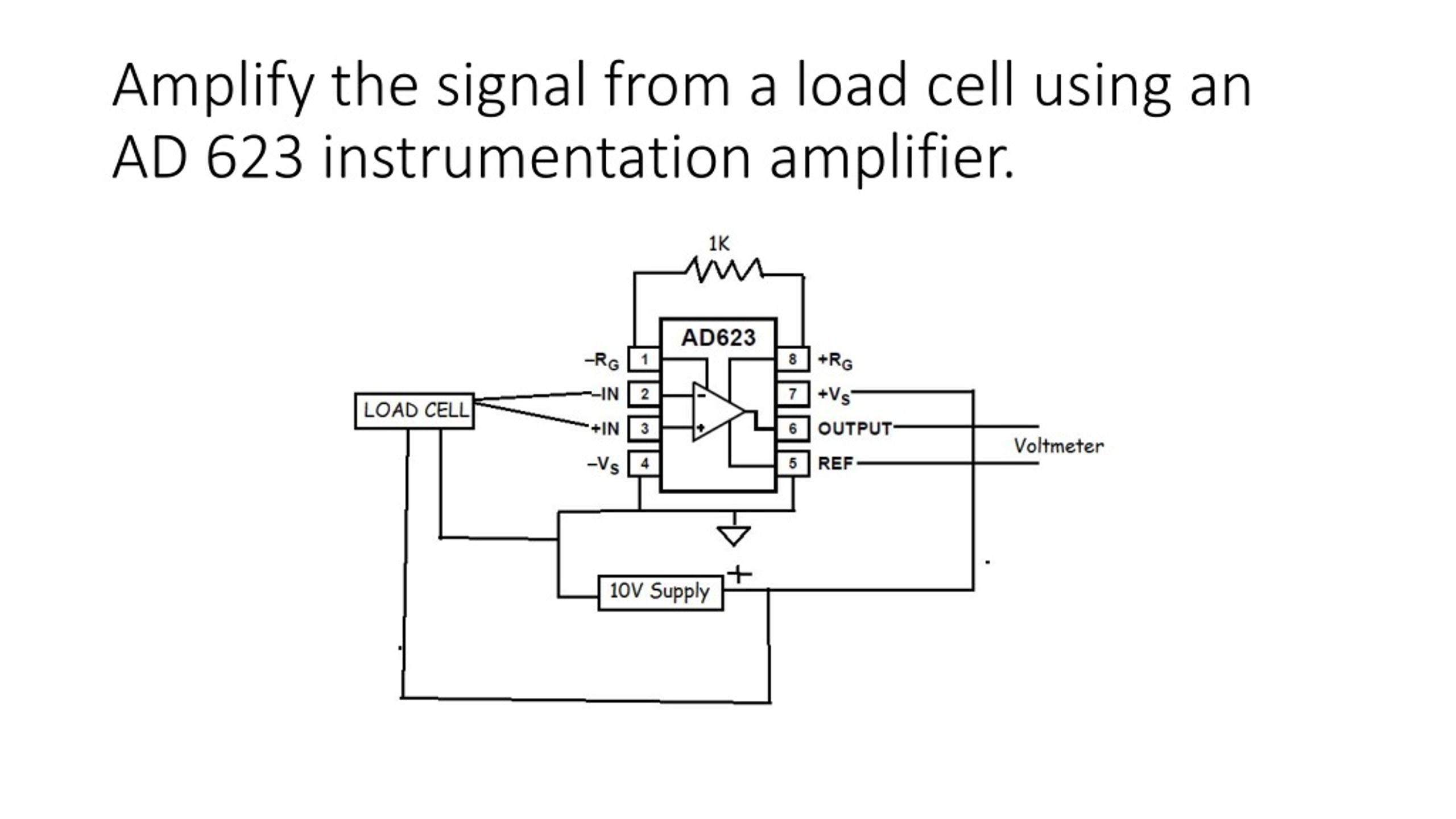 PPT AD623 Instrumentation Amplifier and its application as load cell