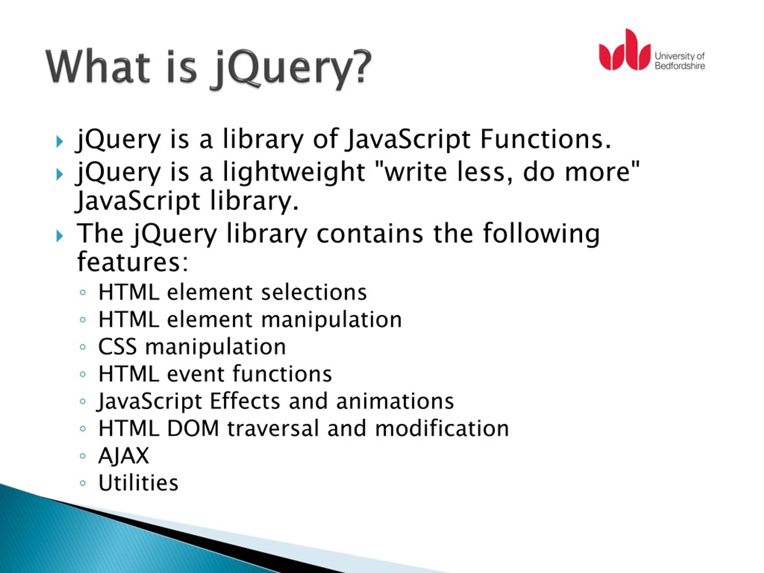 PPT What is jQuery ? PowerPoint Presentation, free download ID9018355