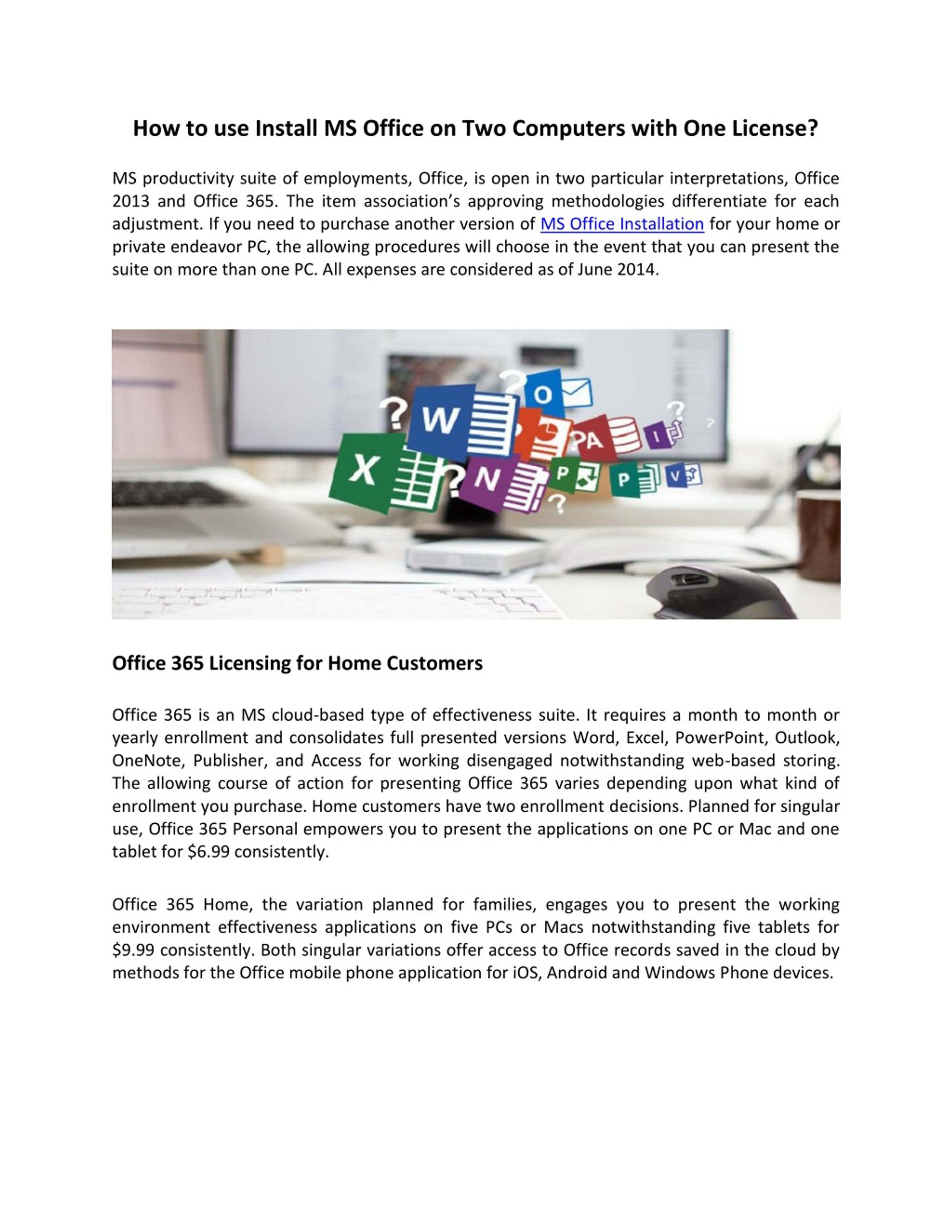 PPT How to Use Install MS Office on Two Computers with One License