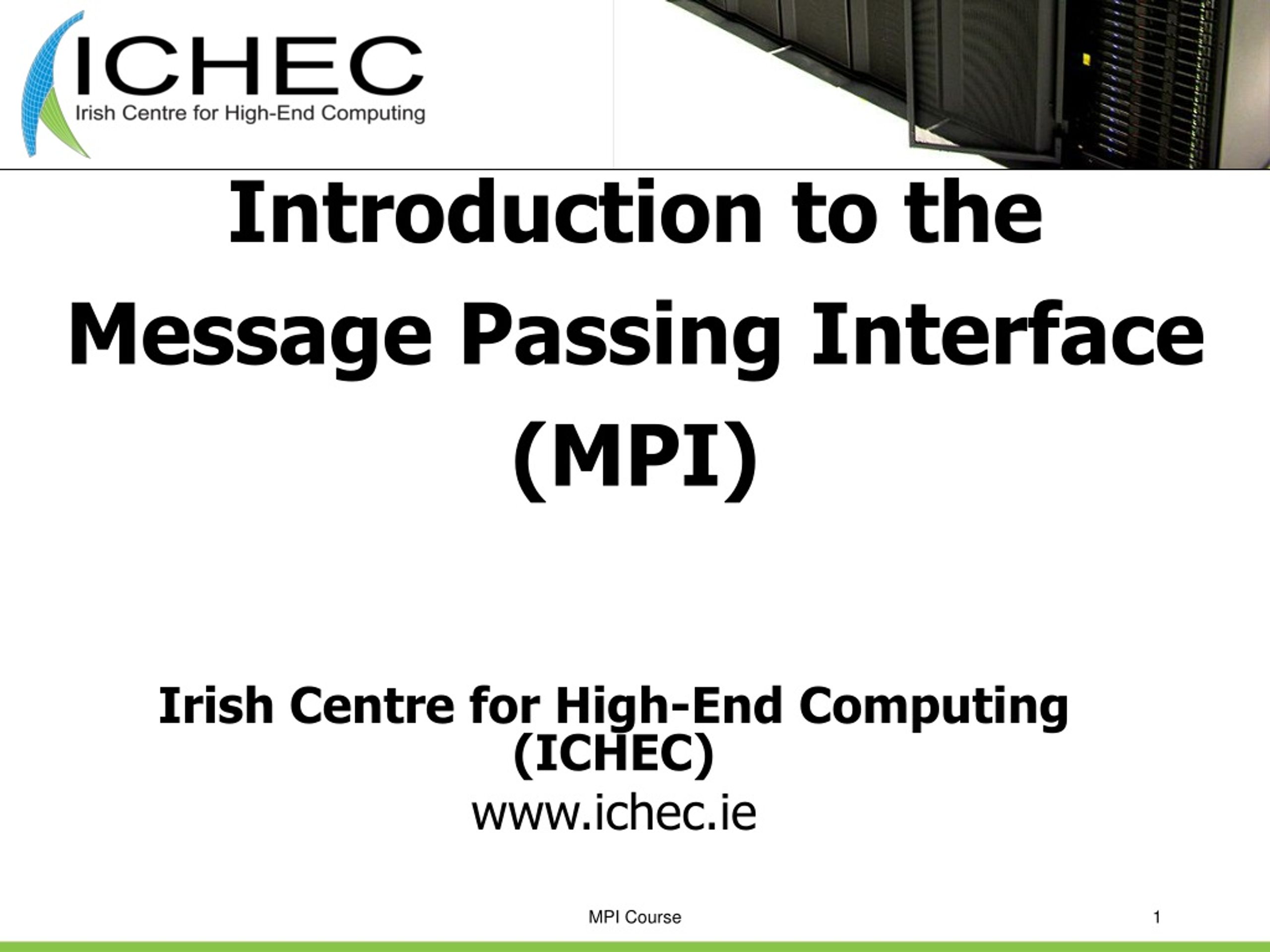 PPT Introduction to the Message Passing Interface (MPI) PowerPoint
