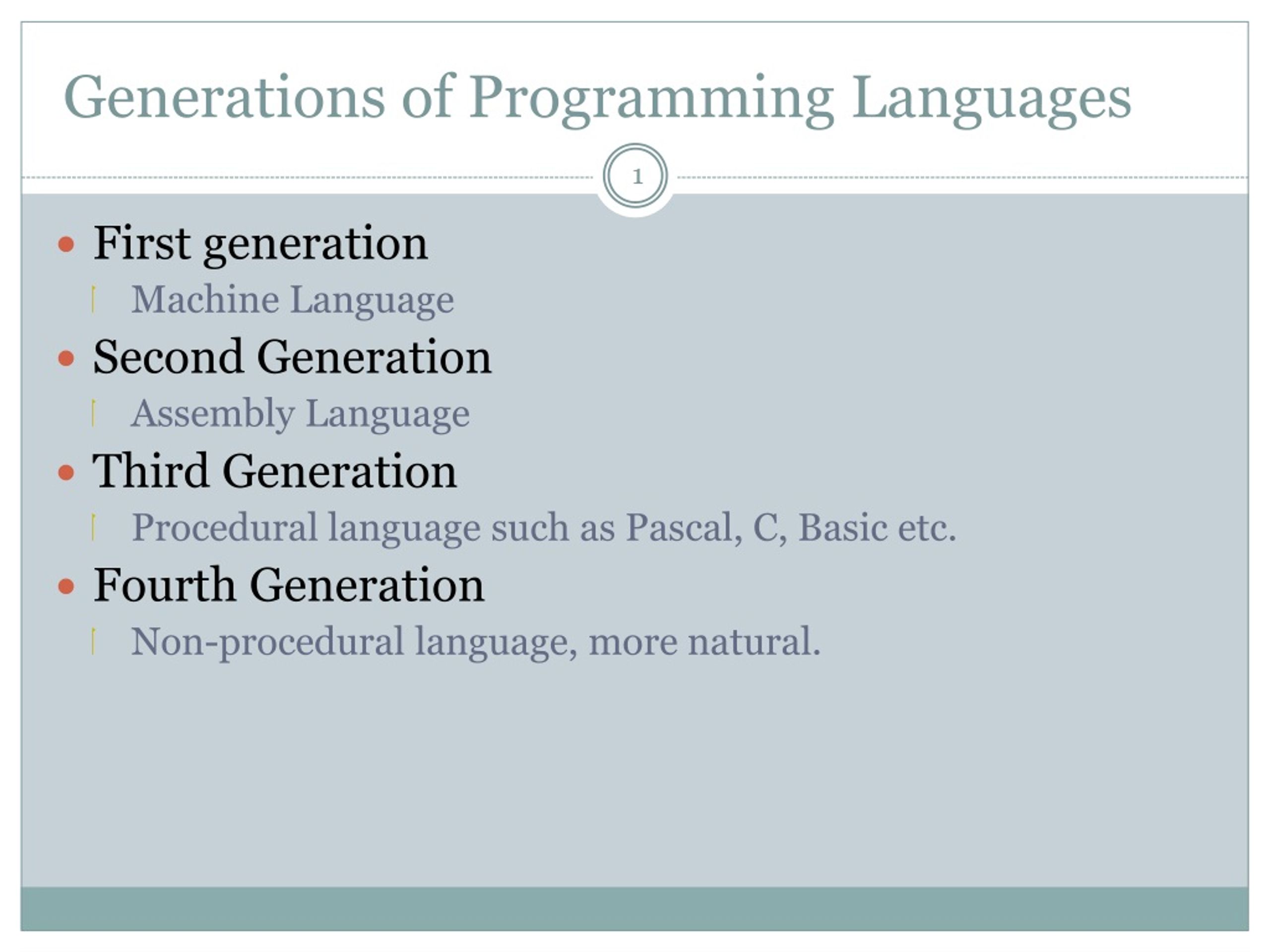 PPT Generations of Programming Languages PowerPoint Presentation