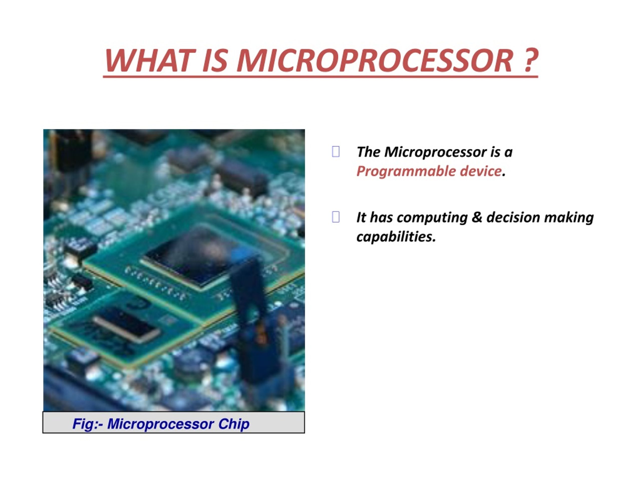 PPT THE BRIEF HISTORY OF 8085 MICROPROCESSOR & THEIR APPLICATIONS