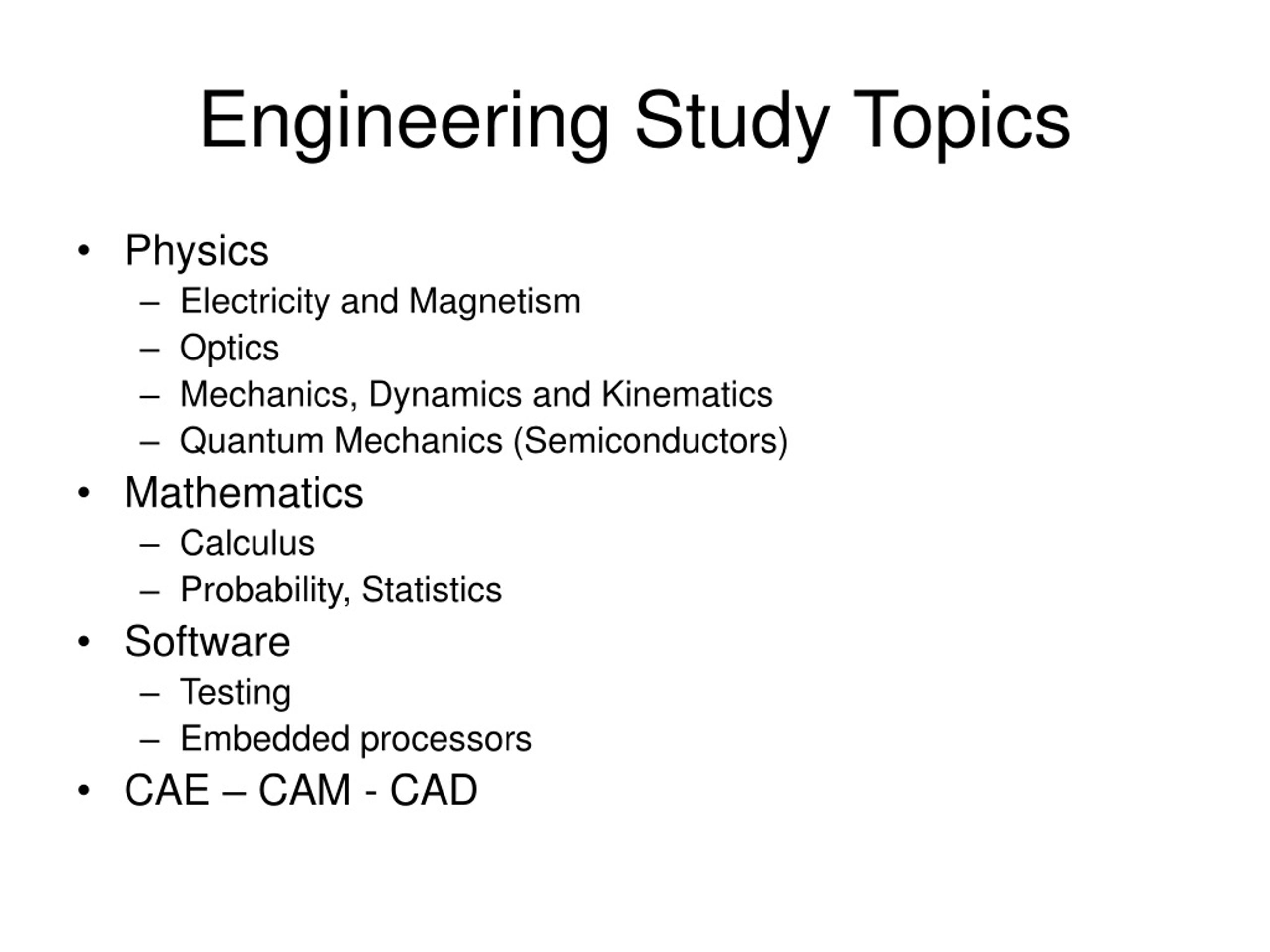 PPT The Engineering Disciplines PowerPoint Presentation, free