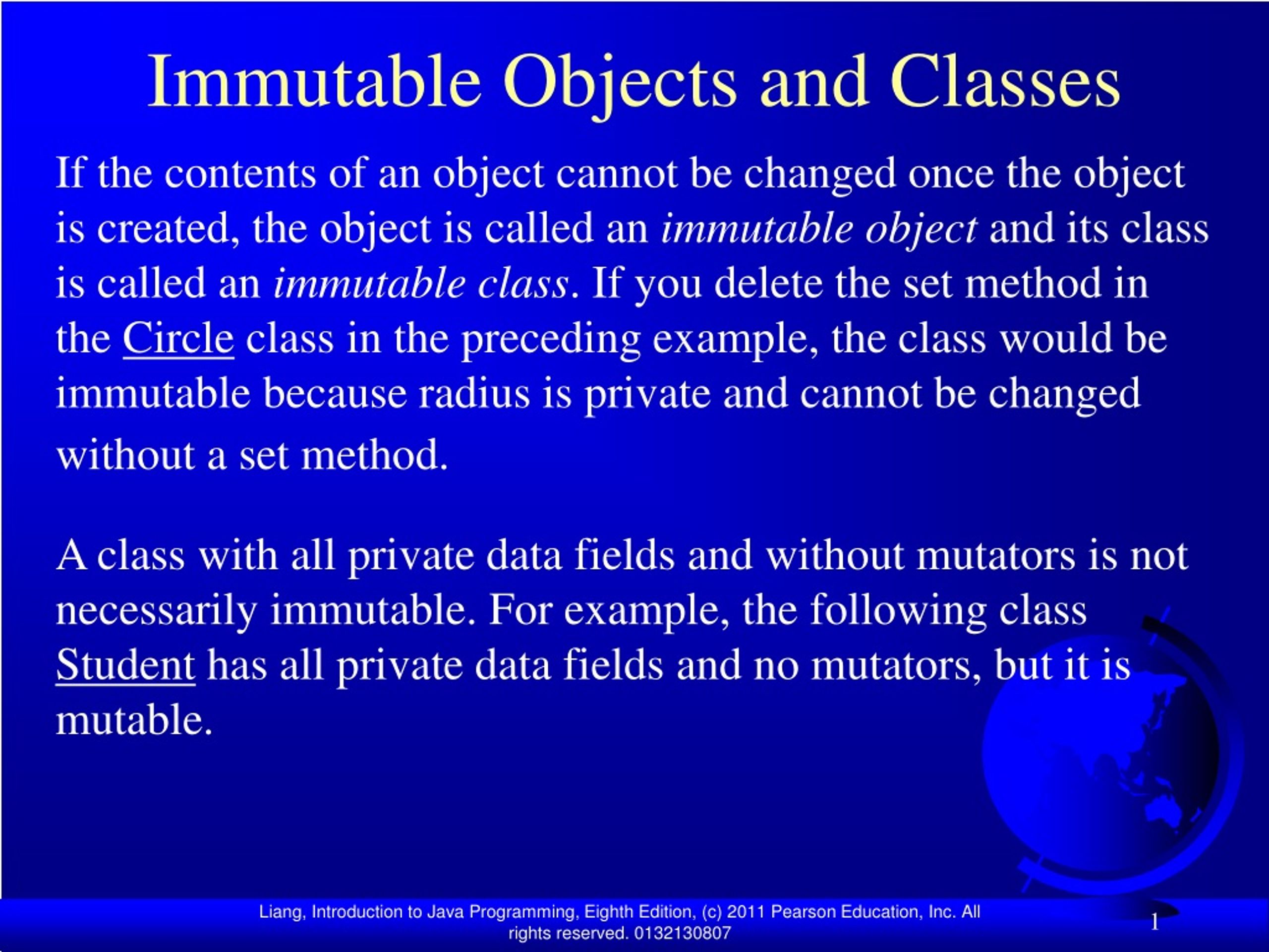 PPT Immutable Objects and Classes PowerPoint Presentation, free