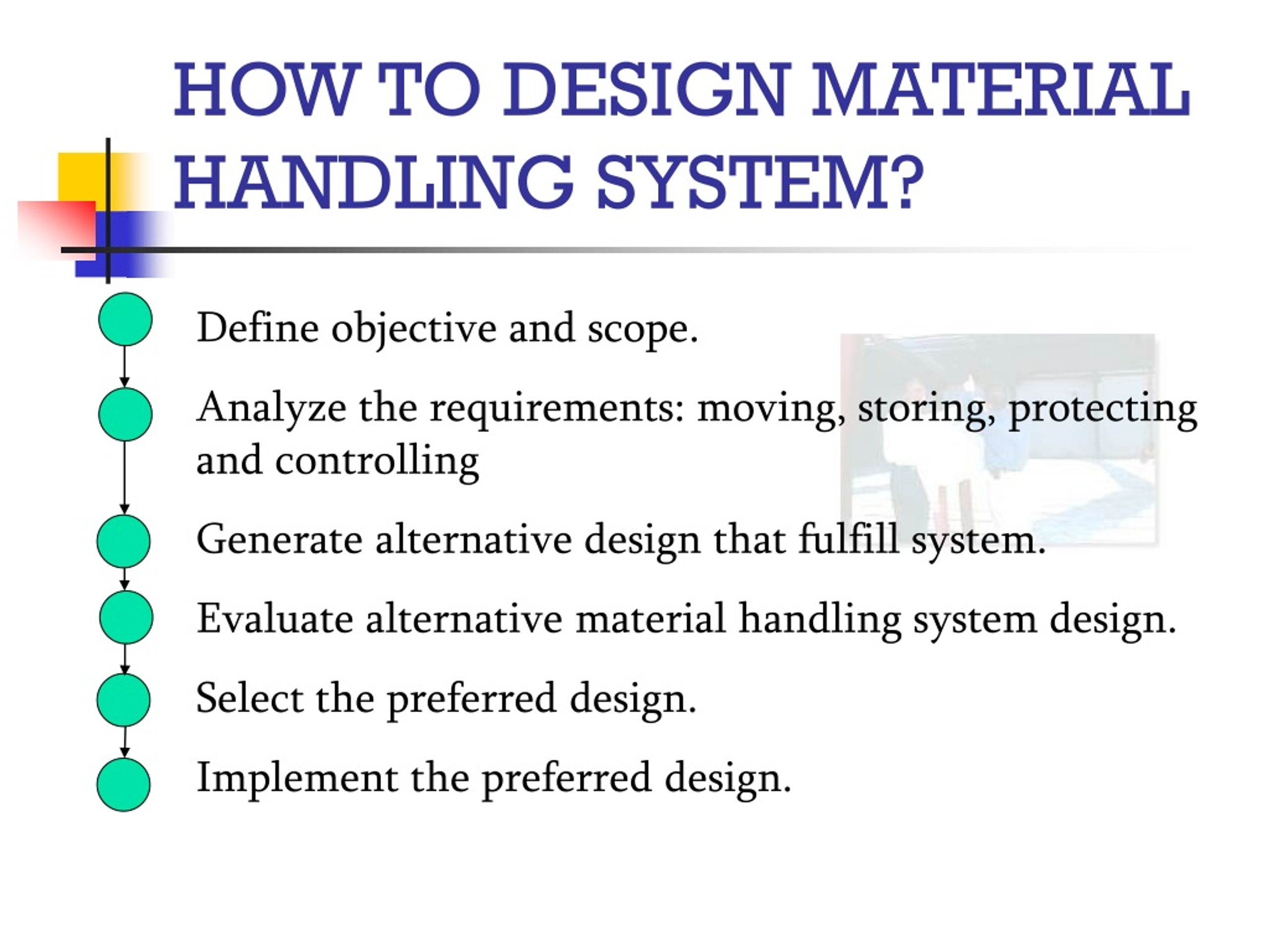 PPT MATERIAL HANDLING CONCEPT AND ANALYSIS IN FACILITIES DESIGN PowerPoint Presentation ID
