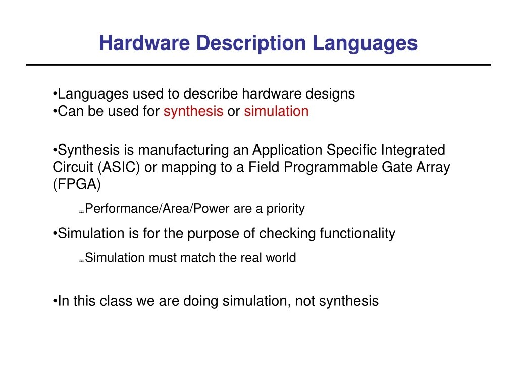 PPT Hardware Description Languages PowerPoint Presentation, free
