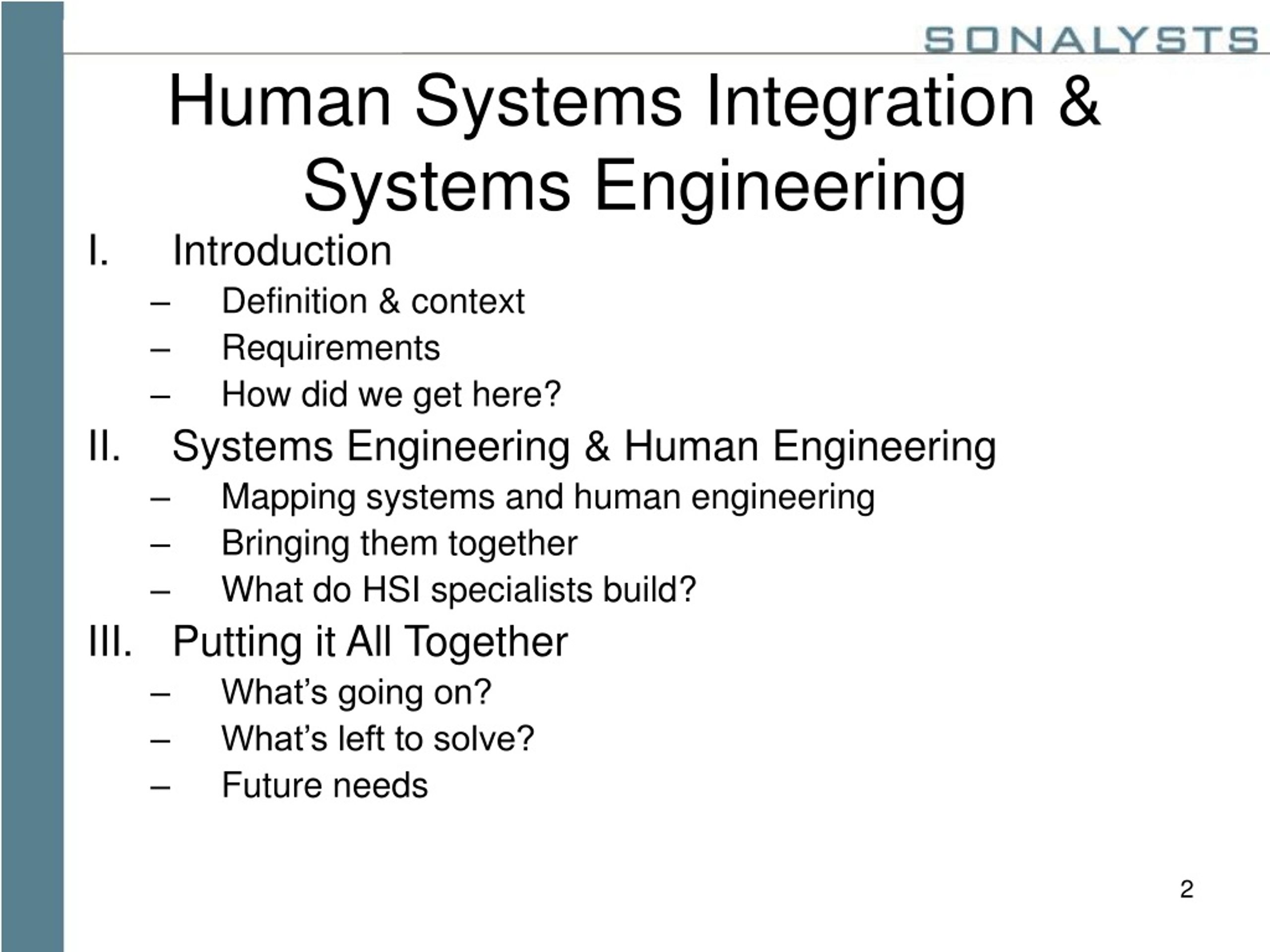 PPT Human Systems Integration PowerPoint Presentation, free download