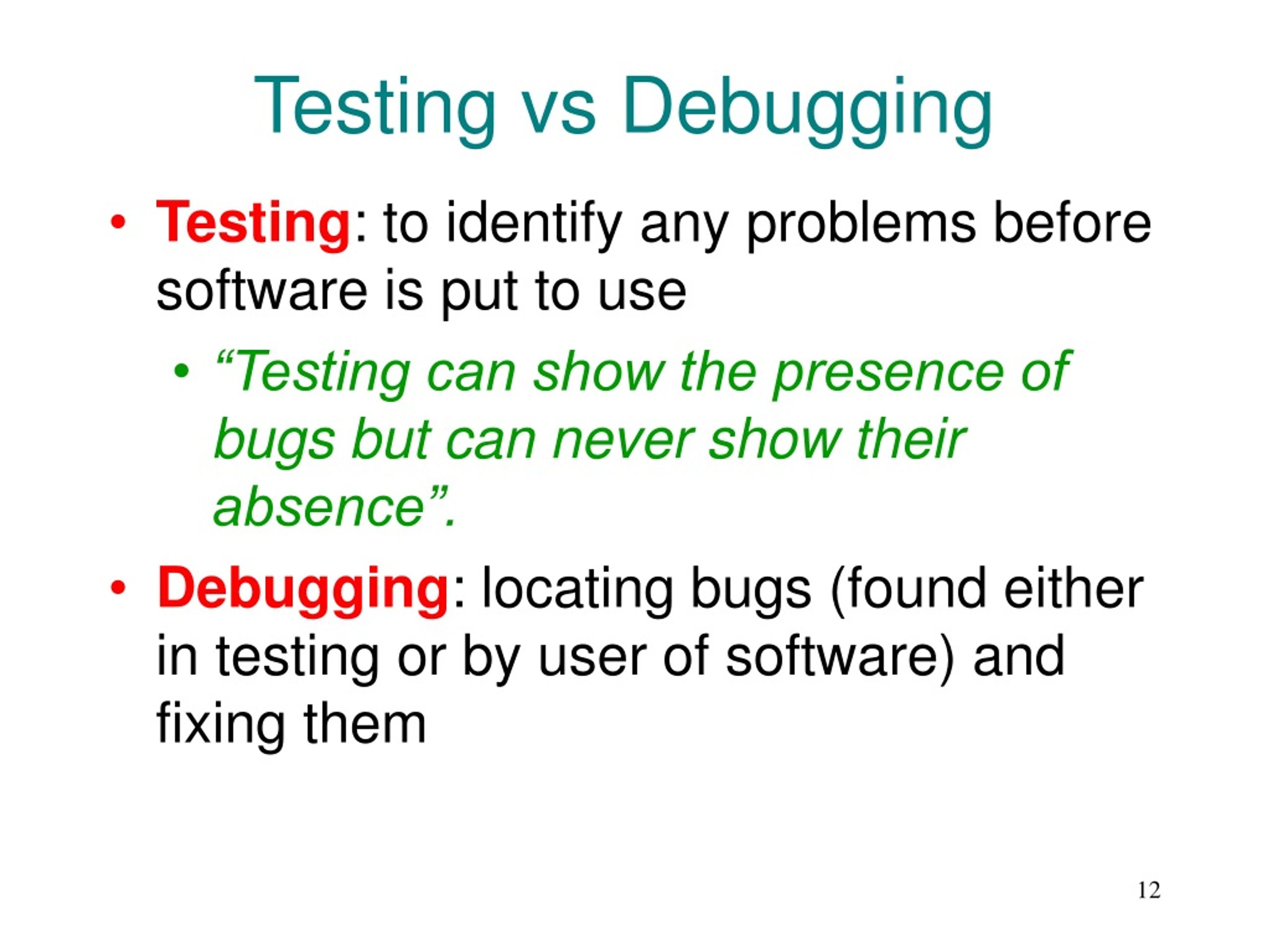 PPT Testing and Debugging PowerPoint Presentation, free download ID