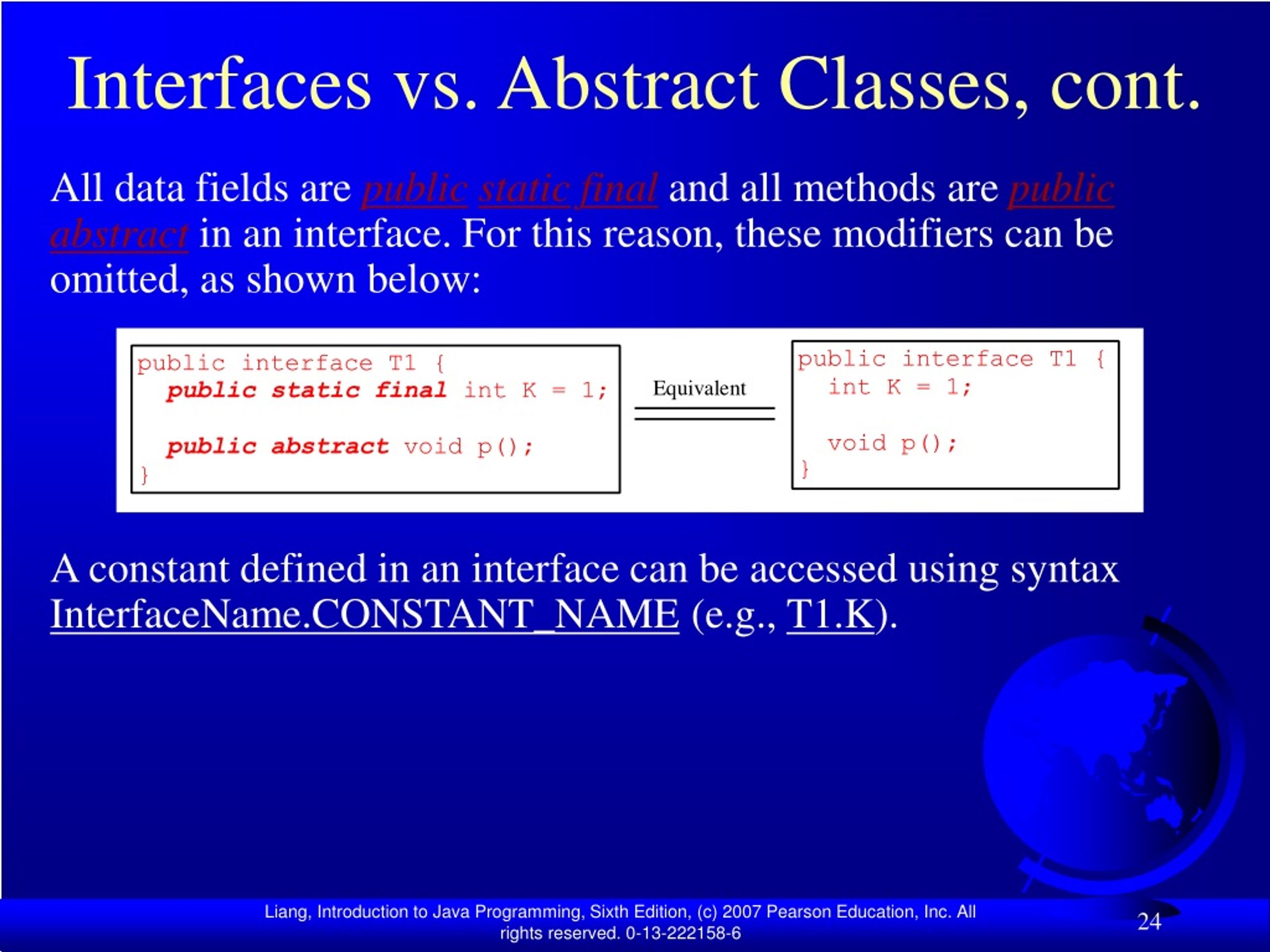 PPT Chapter 10 Abstract Classes and Interfaces PowerPoint