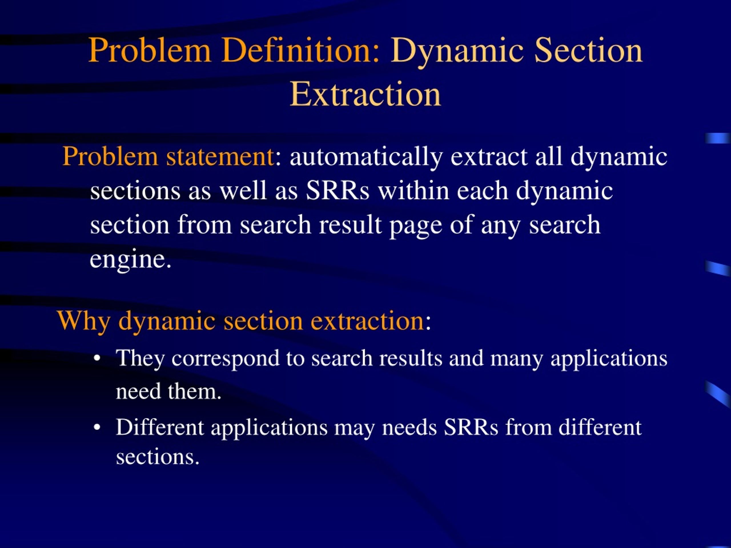 PPT Automatic Extraction of Dynamic Record Sections from Search