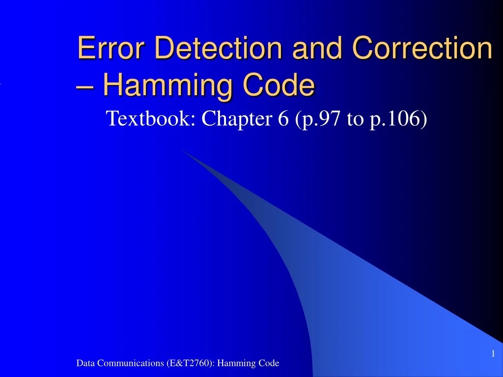 PPT Error Detection and Correction Hamming Code PowerPoint