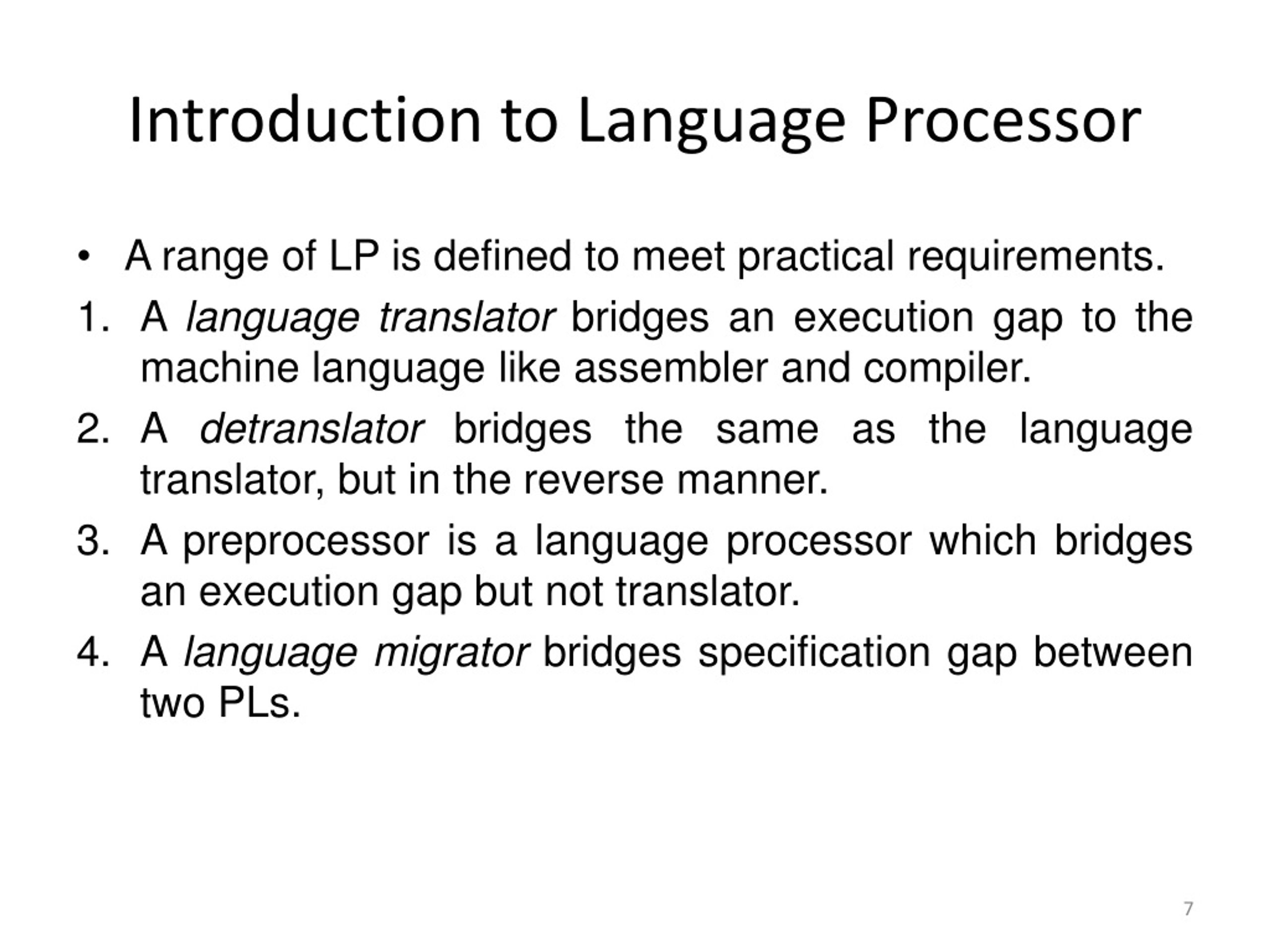 PPT 1.1 Introduction to Language Processor PowerPoint Presentation, free download ID9132902