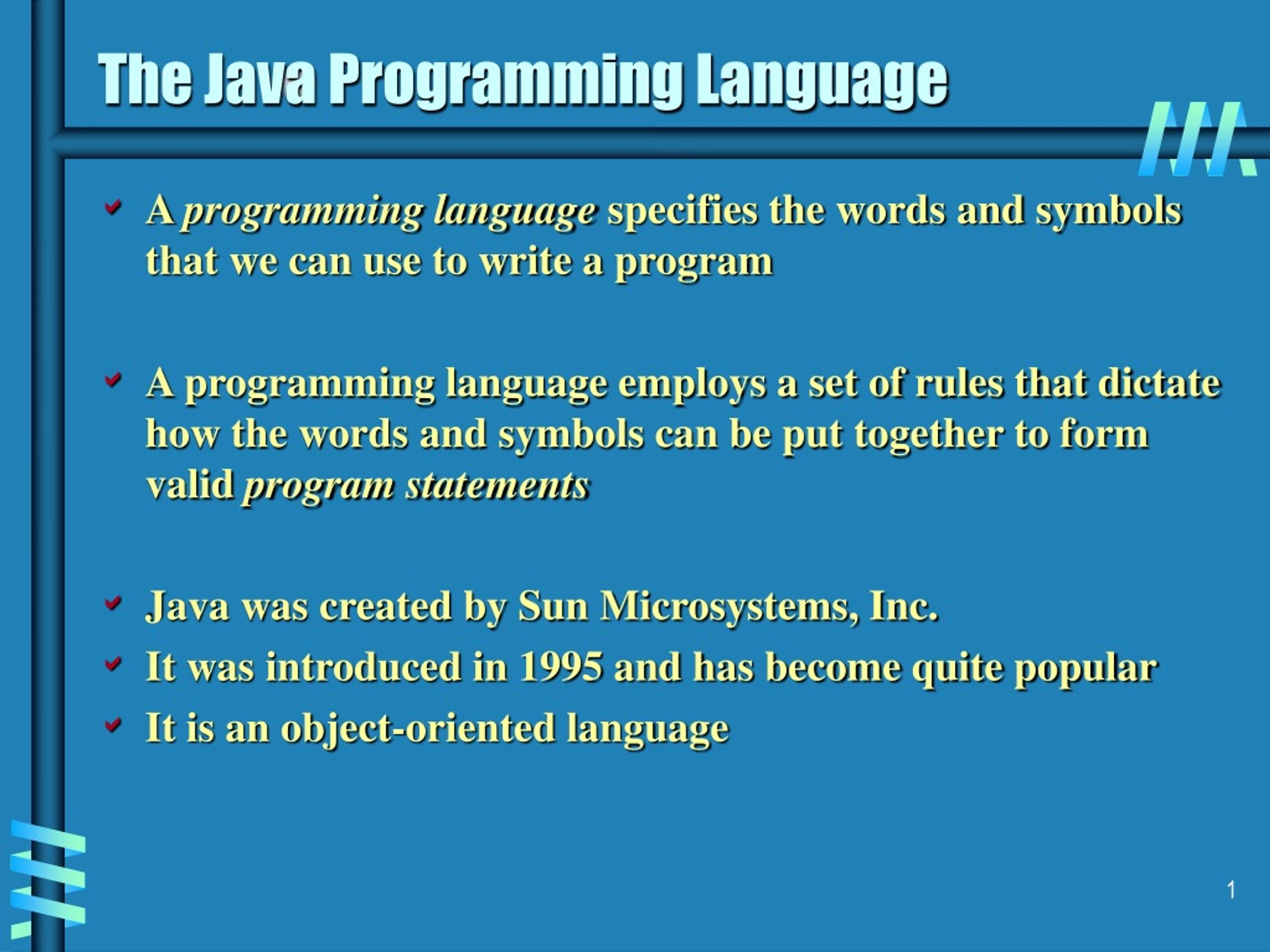 PPT The Java Programming Language PowerPoint Presentation, free download ID9133136
