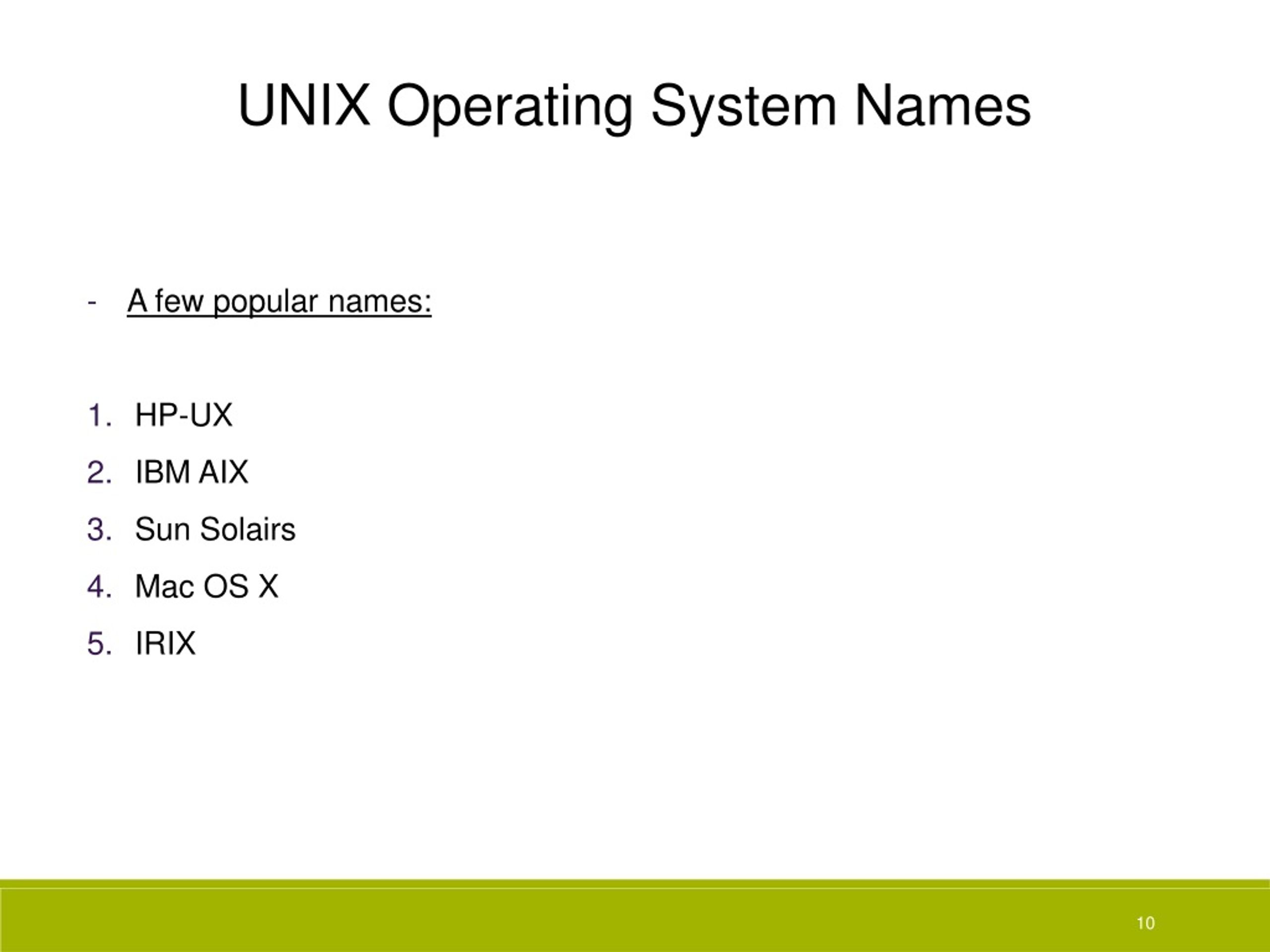 PPT Lecture 5 UNIX & LINUX Operating Systems PowerPoint Presentation