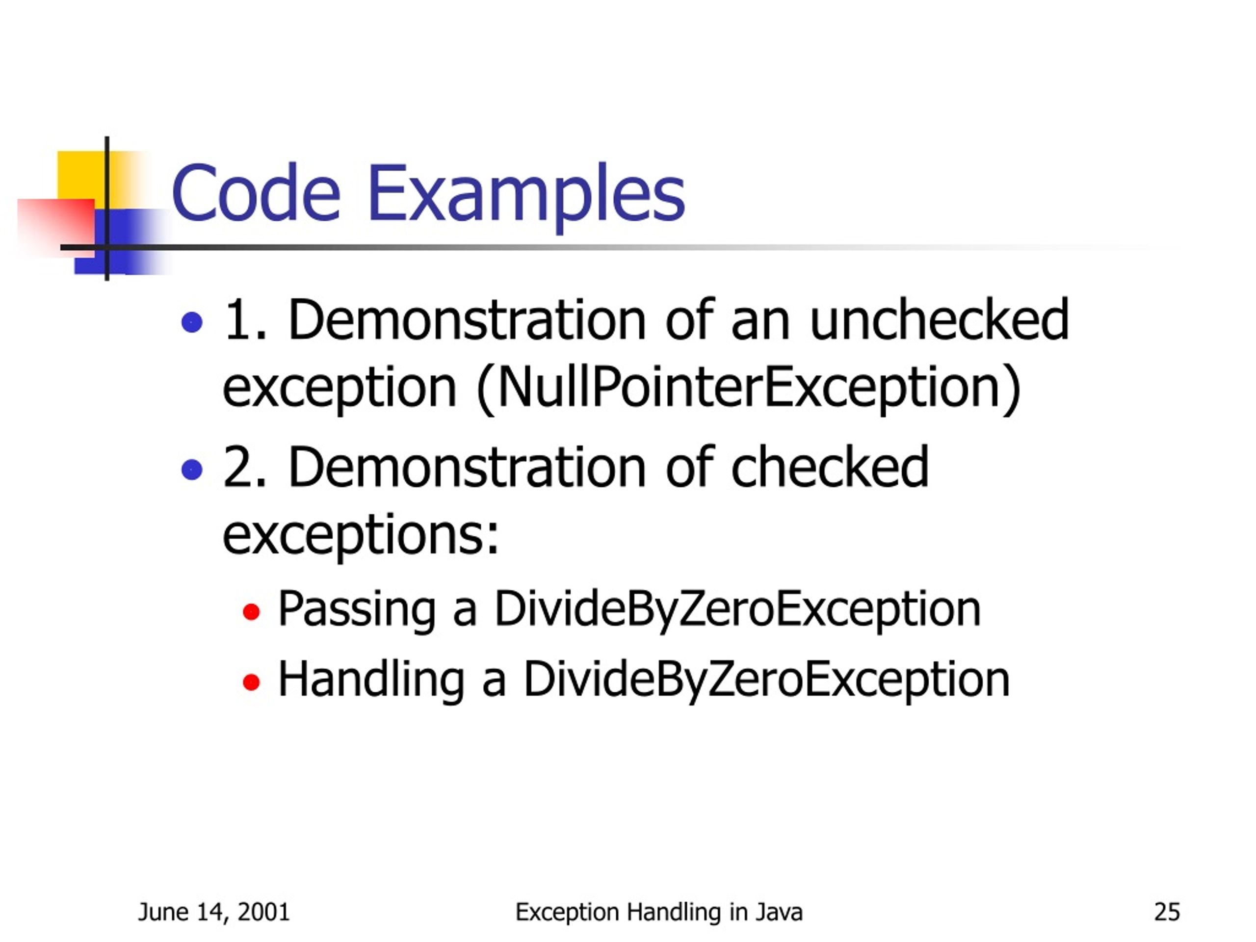 PPT Exception Handling in Java PowerPoint Presentation, free download