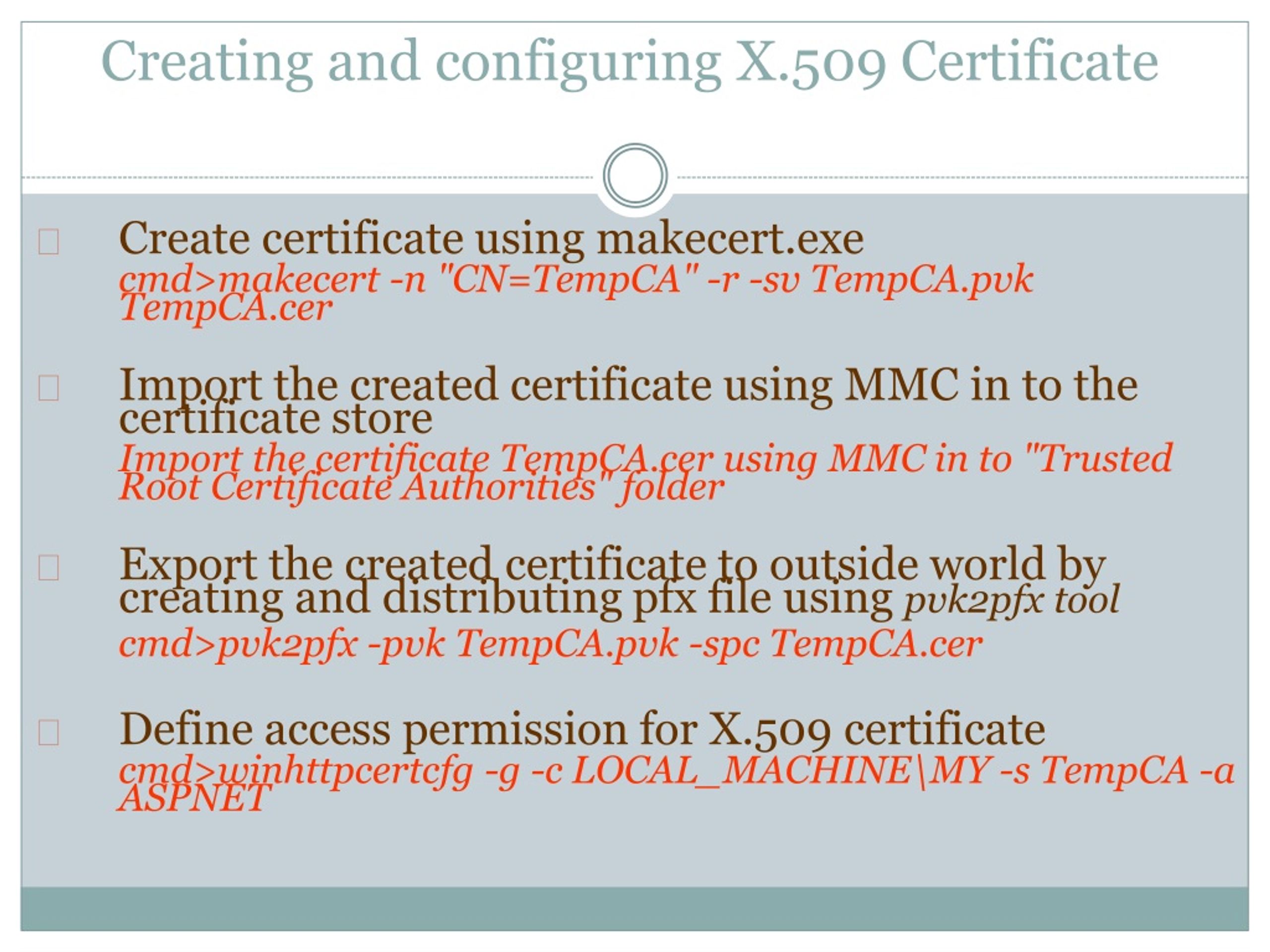 PPT X.509 certificate management in PowerPoint Presentation