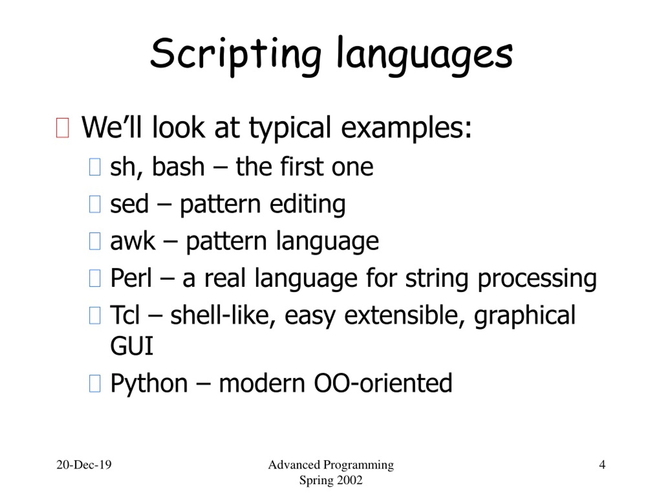 PPT Scripting Languages PowerPoint Presentation, free download ID