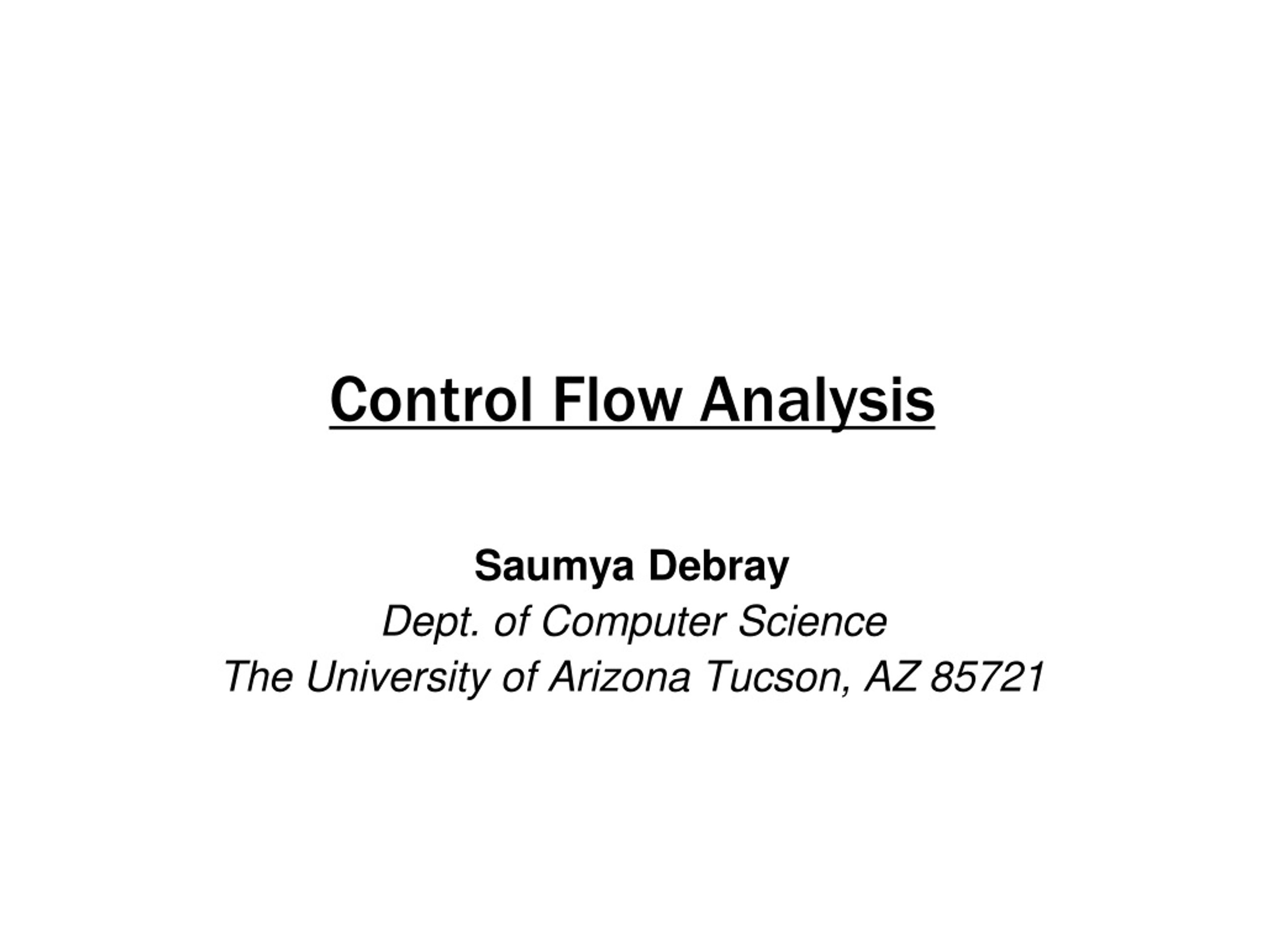 PPT Control Flow Analysis PowerPoint Presentation, free download ID