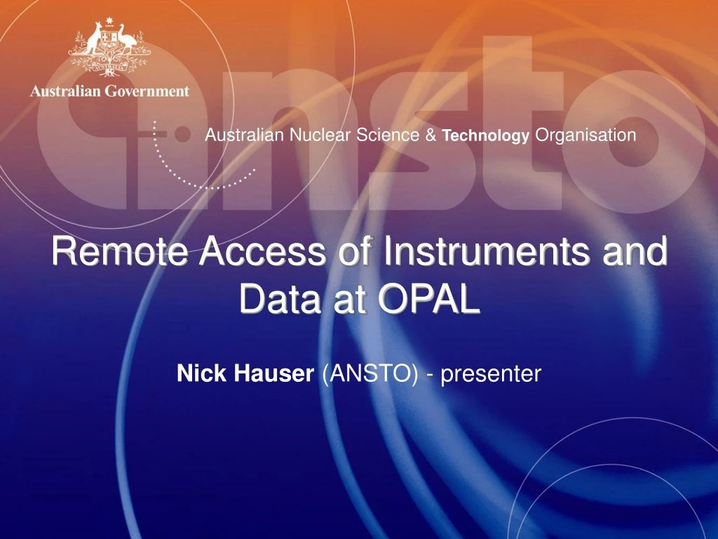 PPT Remote Access of Instruments and Data at OPAL PowerPoint