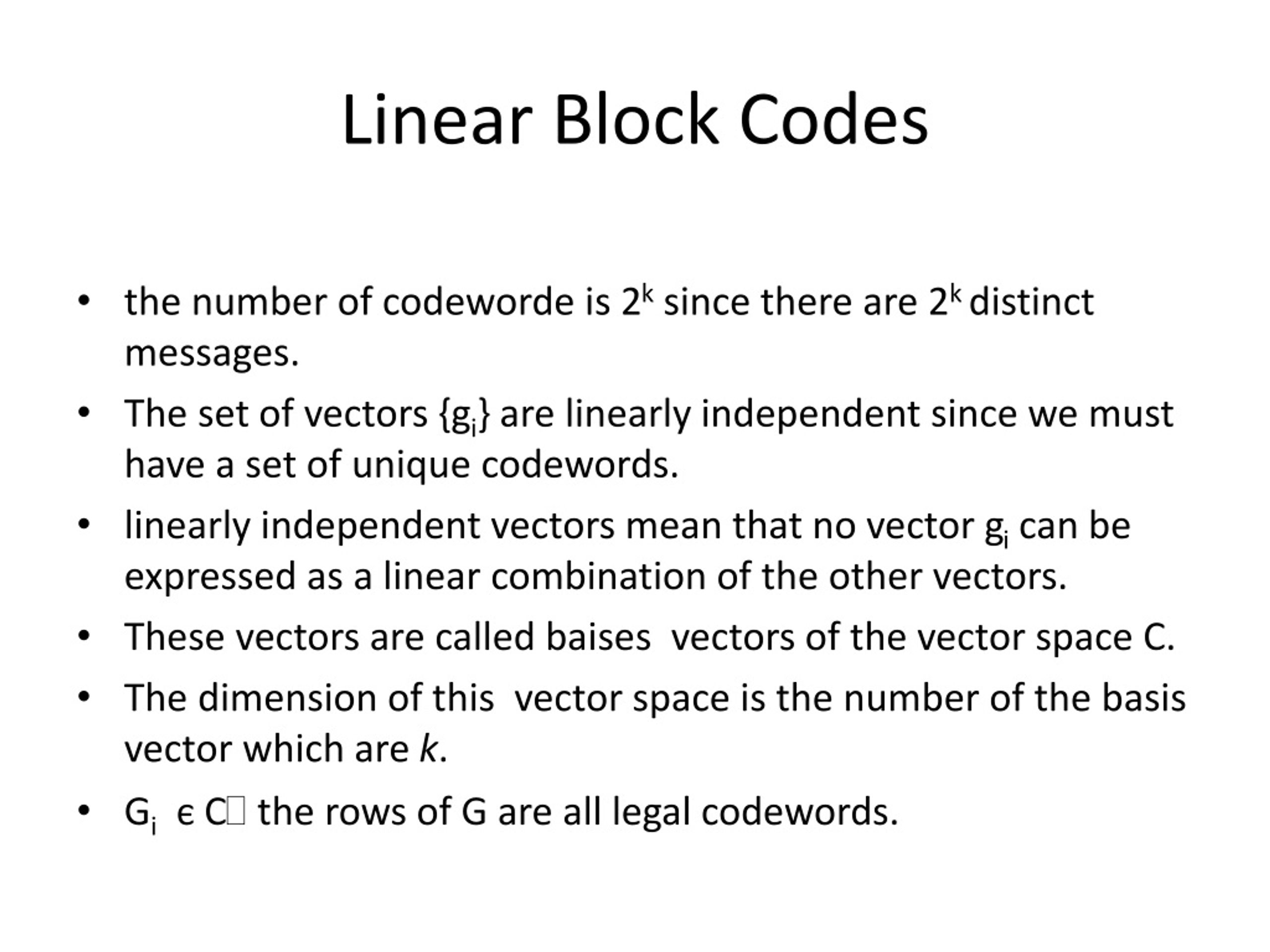 PPT Linear Block Codes PowerPoint Presentation, free download ID