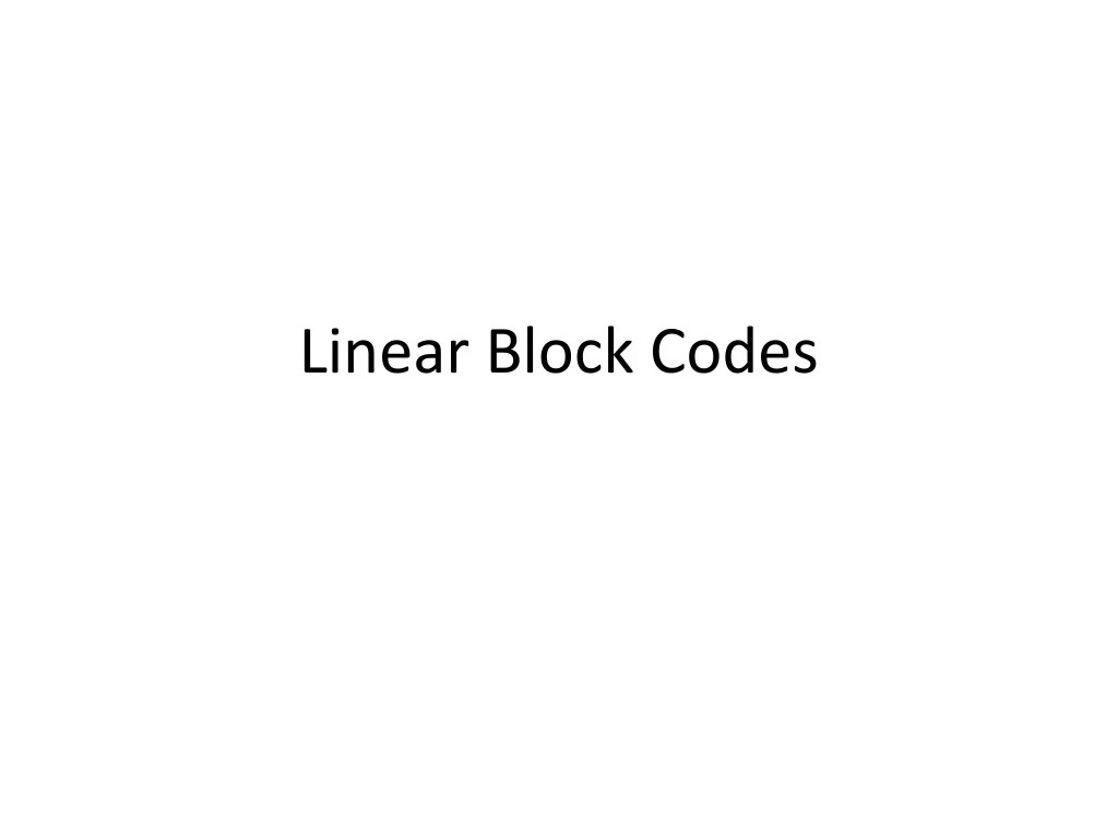 PPT Linear Block Codes PowerPoint Presentation, free download ID