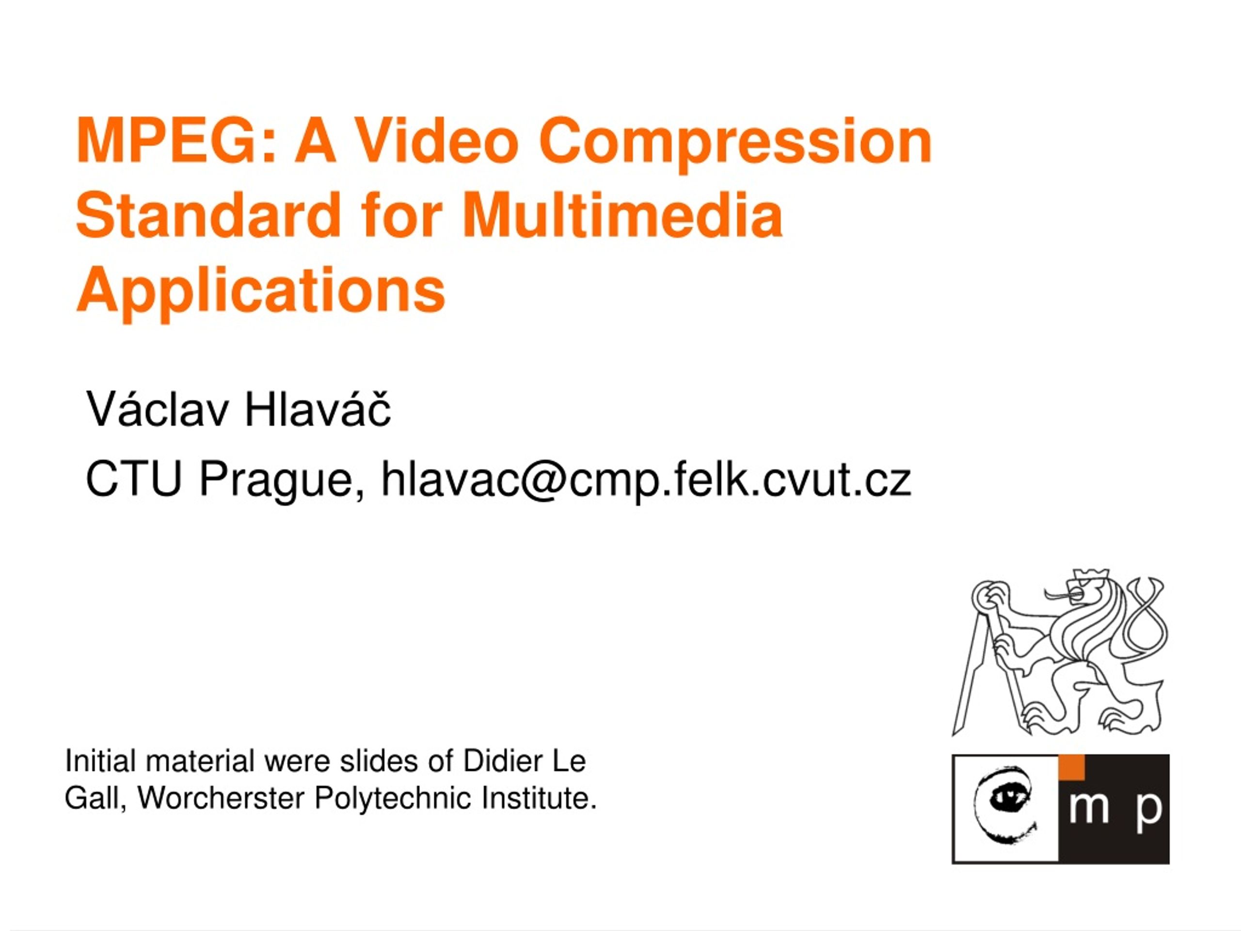 PPT MPEG A Video Compression Standard for Multimedia Applications