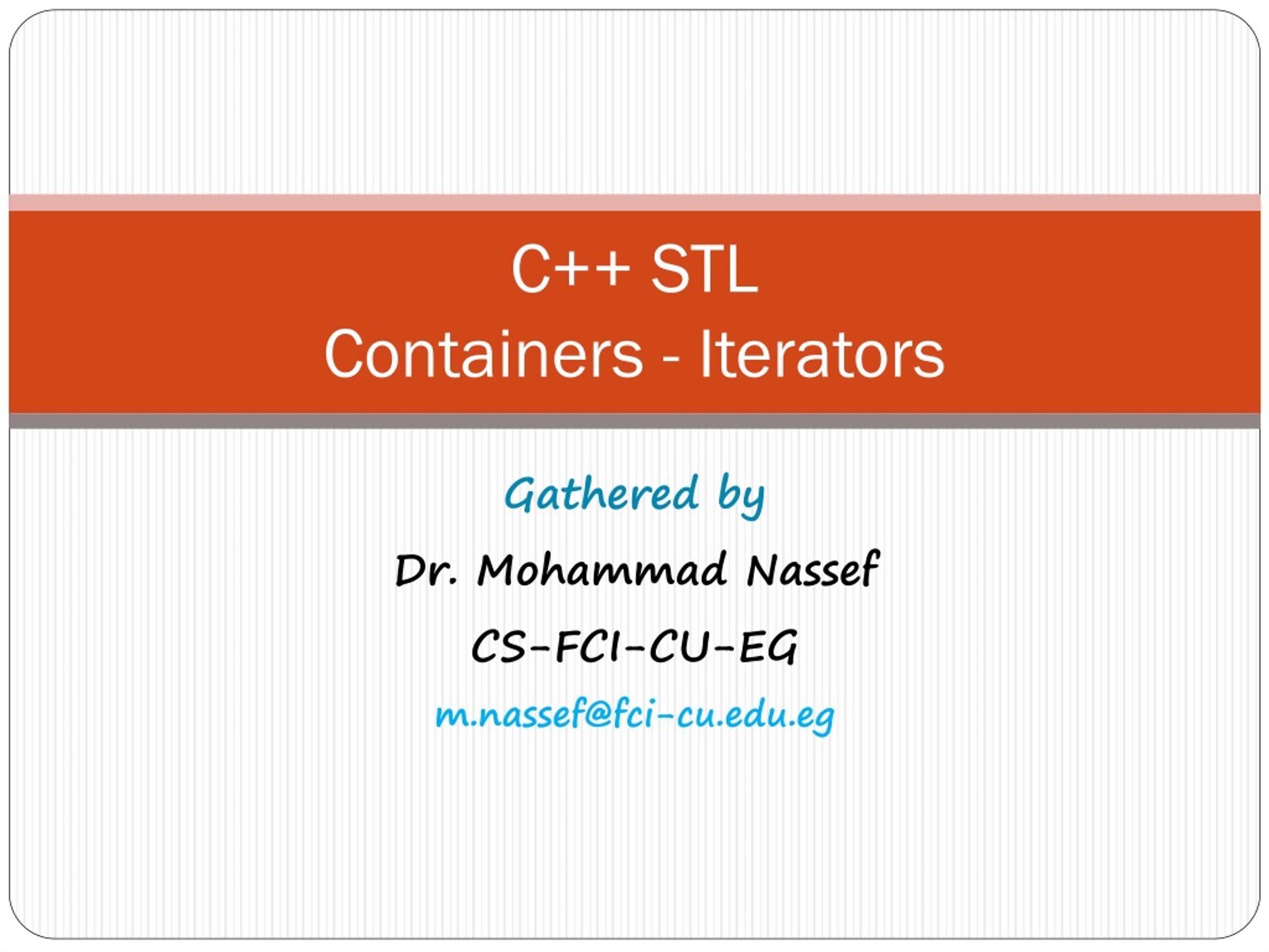 PPT C++ STL Containers Iterators PowerPoint Presentation, free