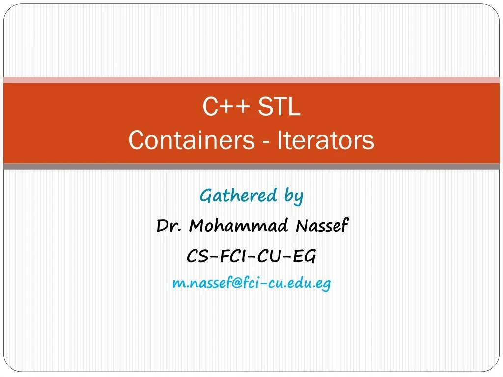 PPT C++ STL Containers Iterators PowerPoint Presentation, free