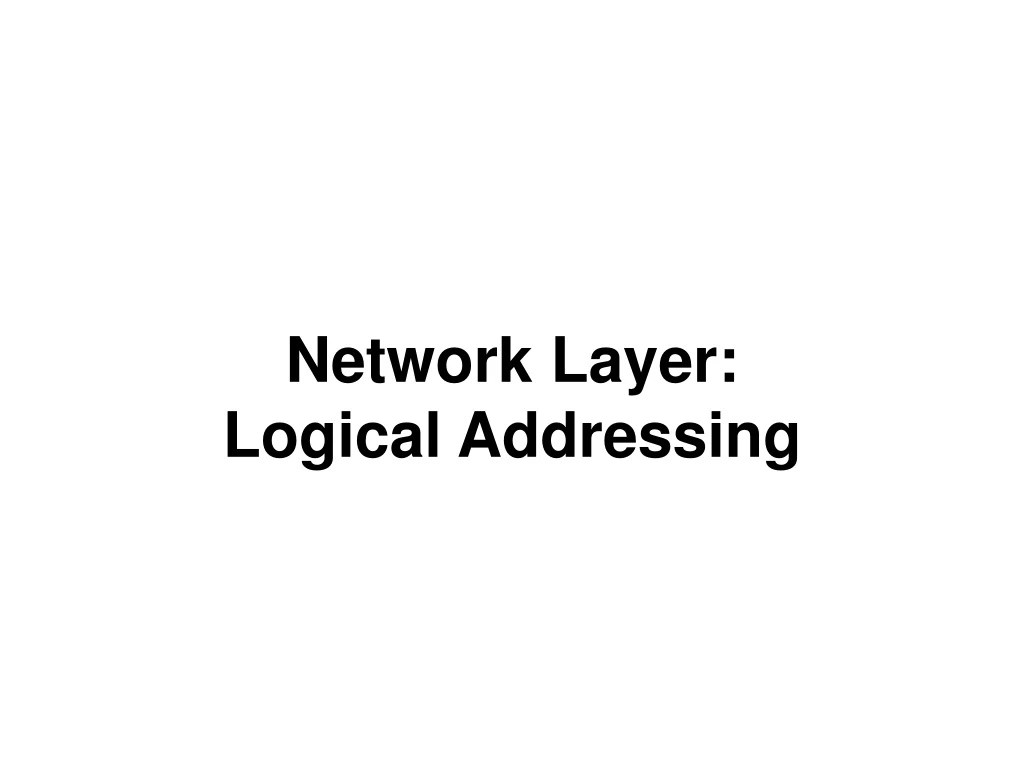 PPT Network Layer Logical Addressing PowerPoint Presentation, free