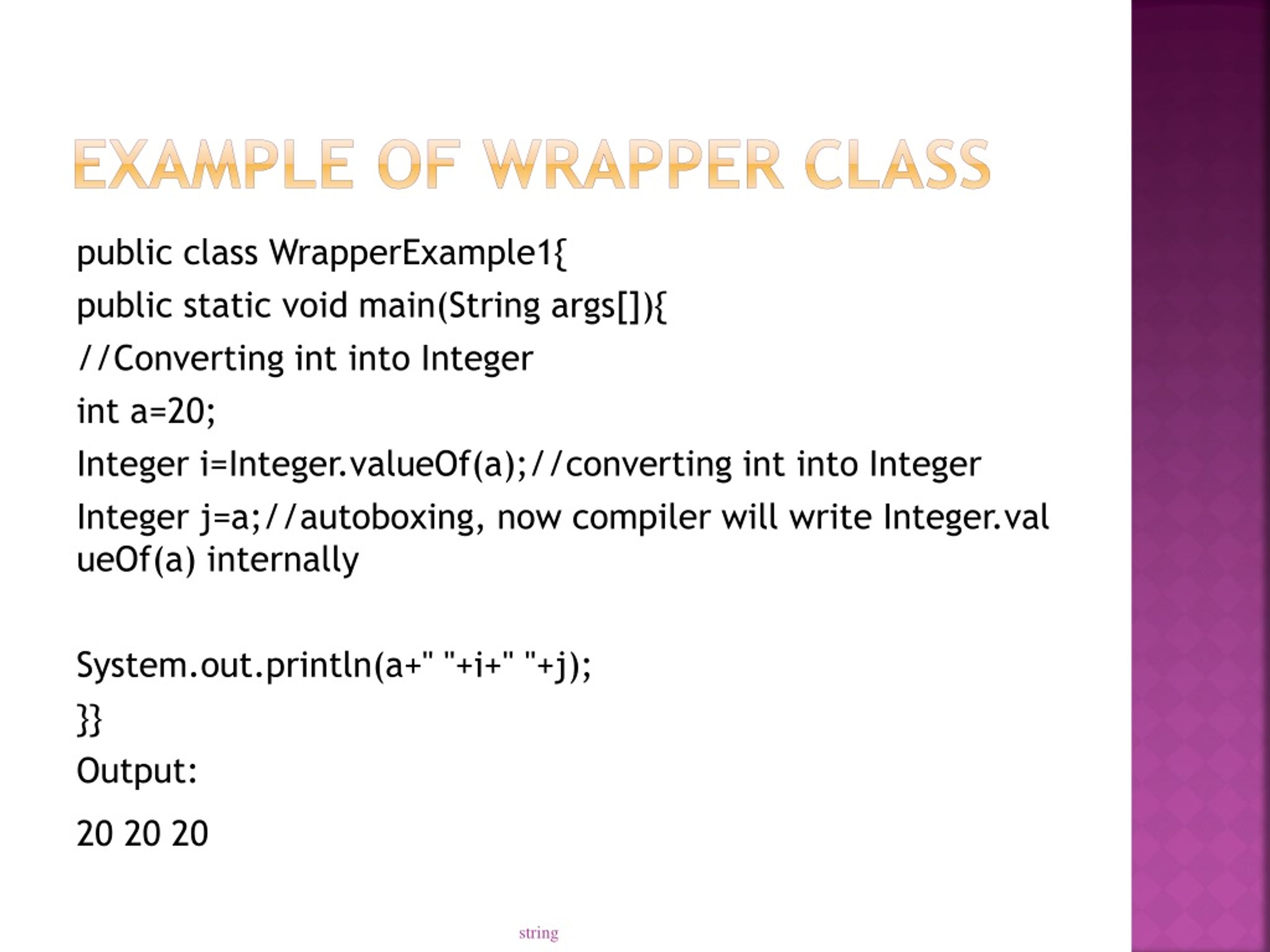 PPT String class in java PowerPoint Presentation, free download ID9183098