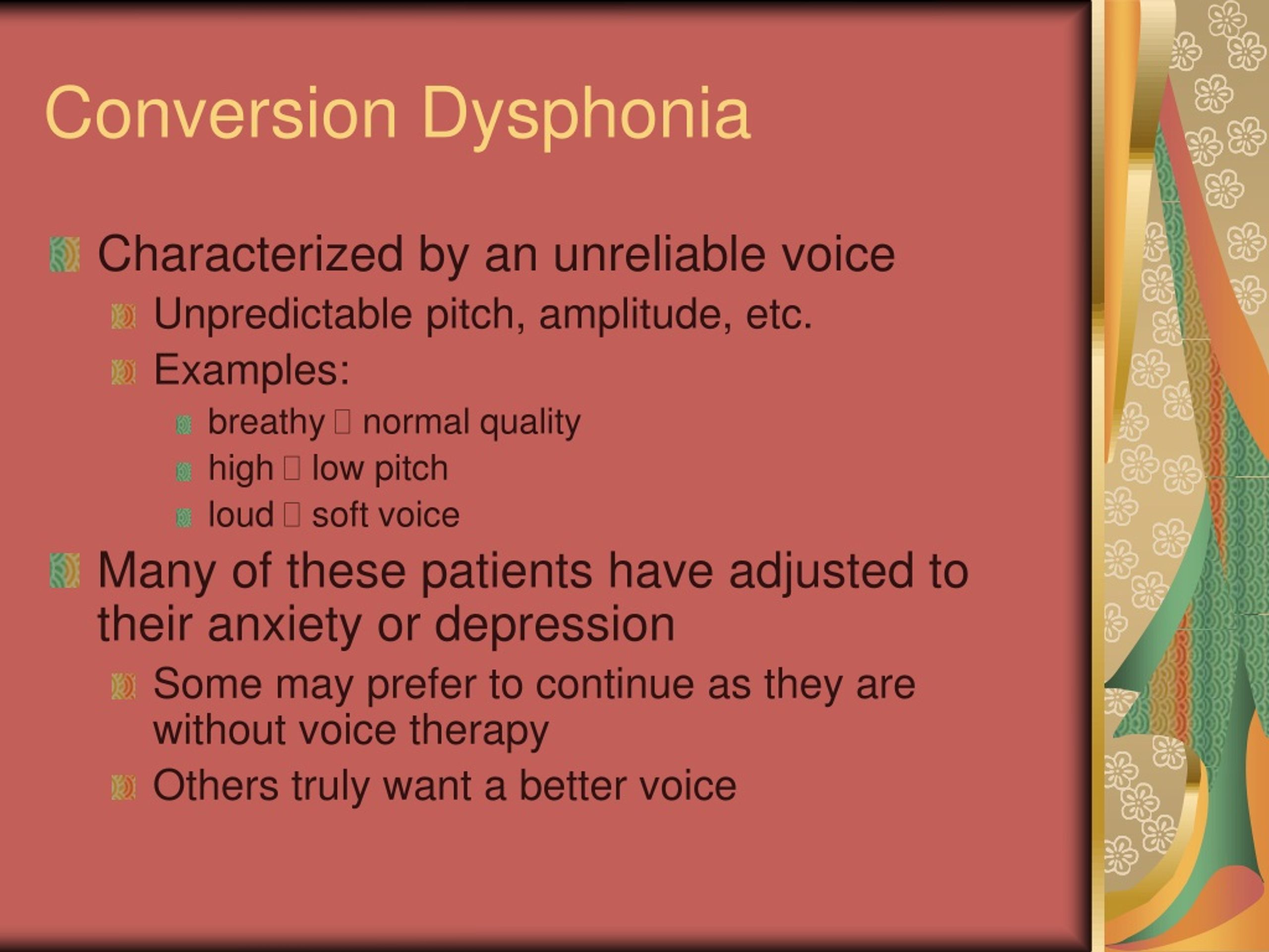 PPT Psychogenic Voice Disorders PowerPoint Presentation, free
