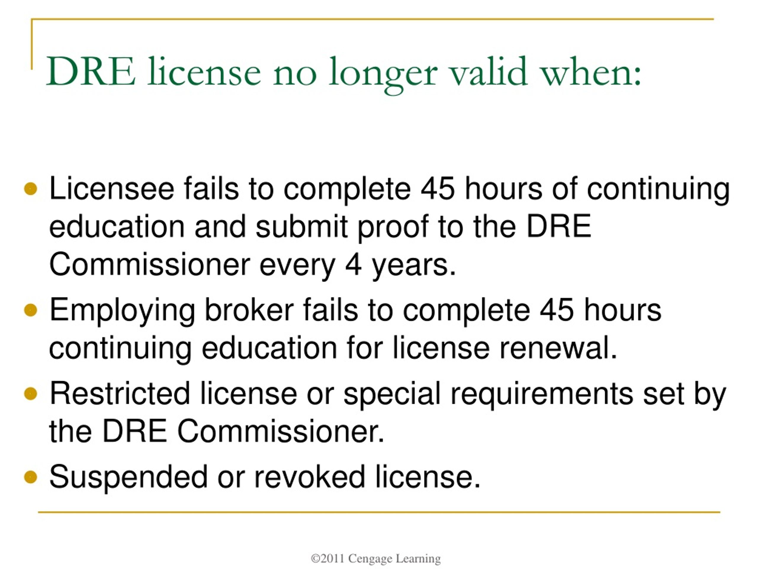 PPT California Department of Real Estate (DRE) License Activity for