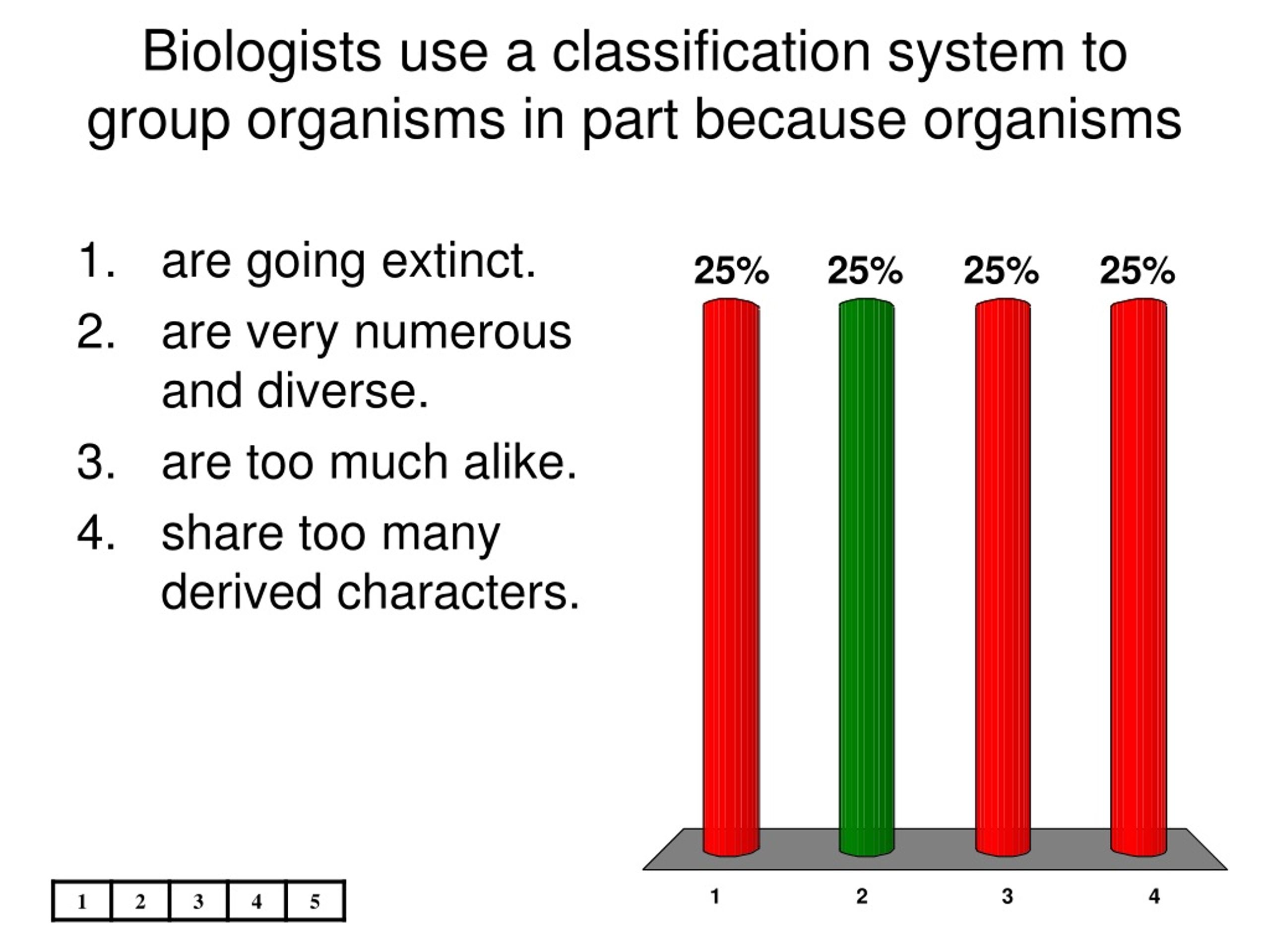 PPT Biologists use a classification system to group organisms in part