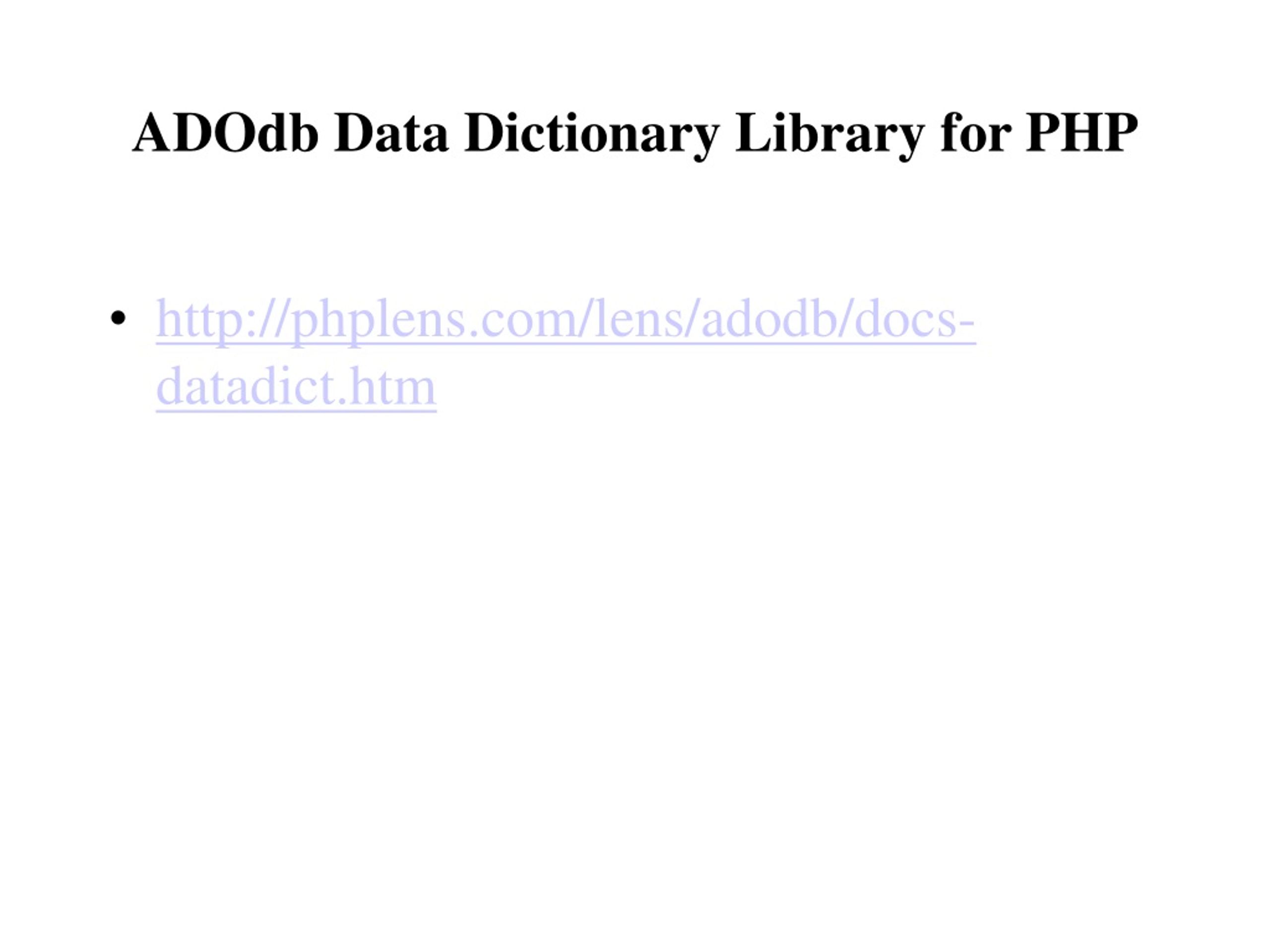 PPT Data Dictionaries PowerPoint Presentation, free download ID9197351