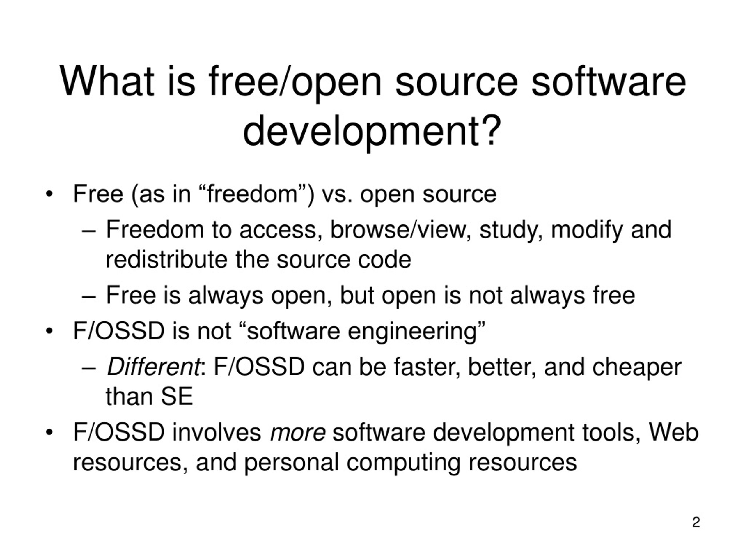 PPT Understanding Best Practices in Free/Open Source Software