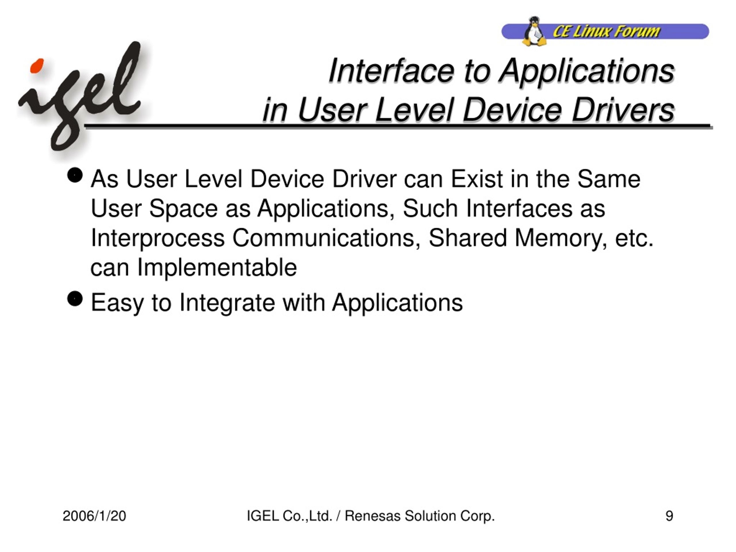 PPT Studies on User Level Device Driver in Embedded Environment