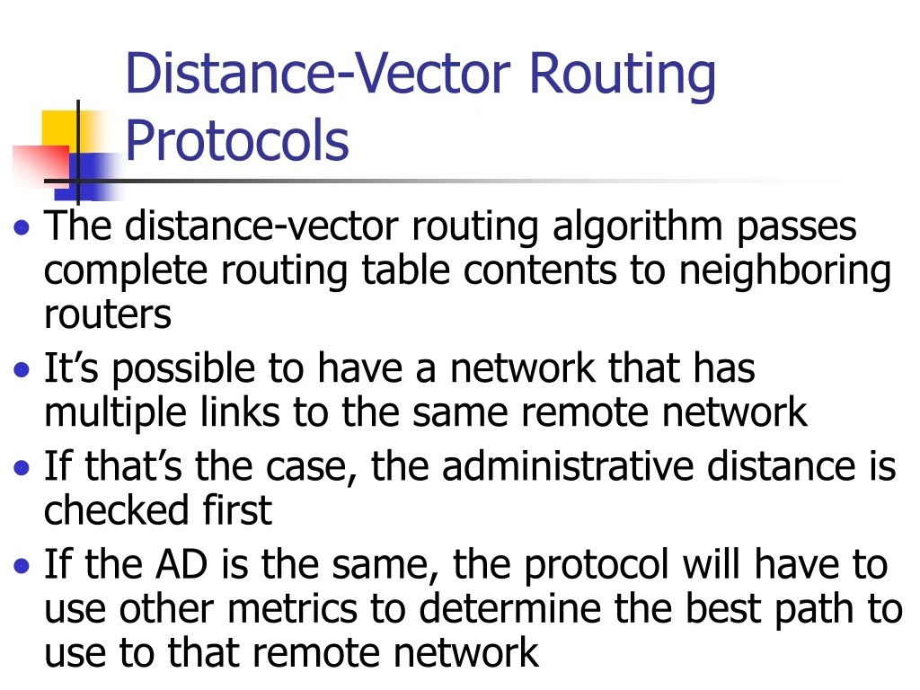 PPT DistanceVector Routing Protocols PowerPoint Presentation, free