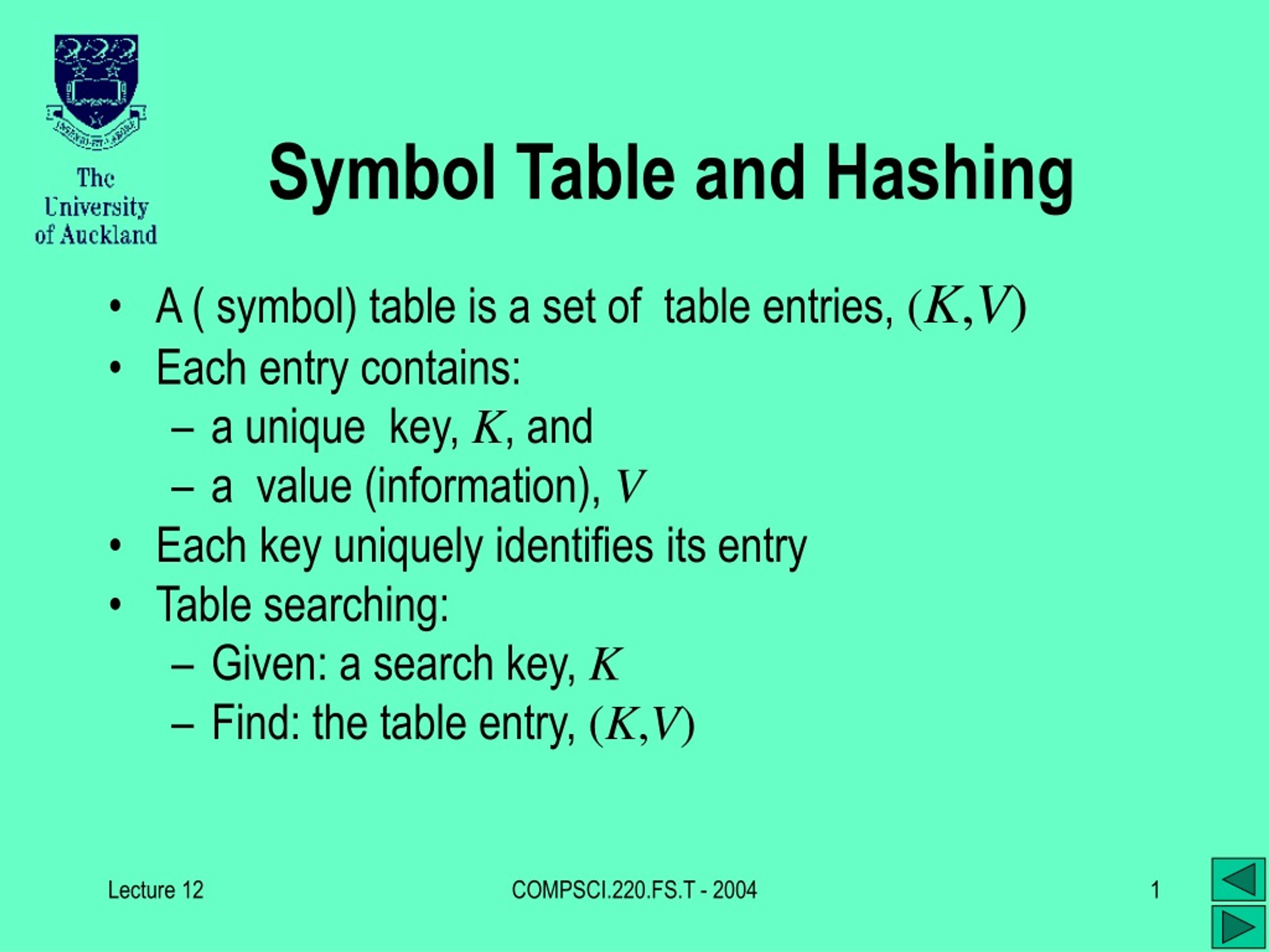 PPT Symbol Table and Hashing PowerPoint Presentation, free download