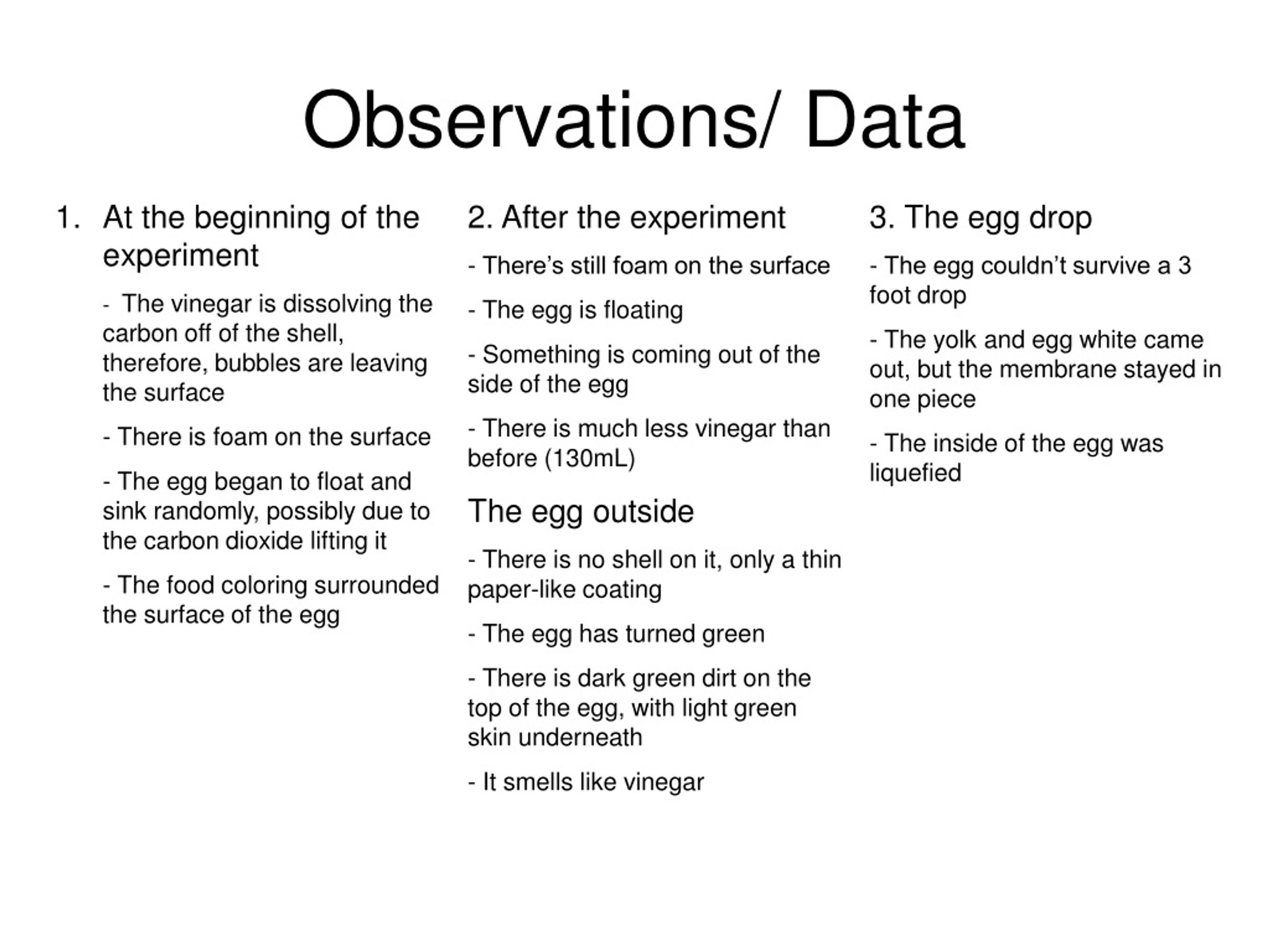 PPT - Egg and Vinegar Experiment Findings PowerPoint Presentation, free