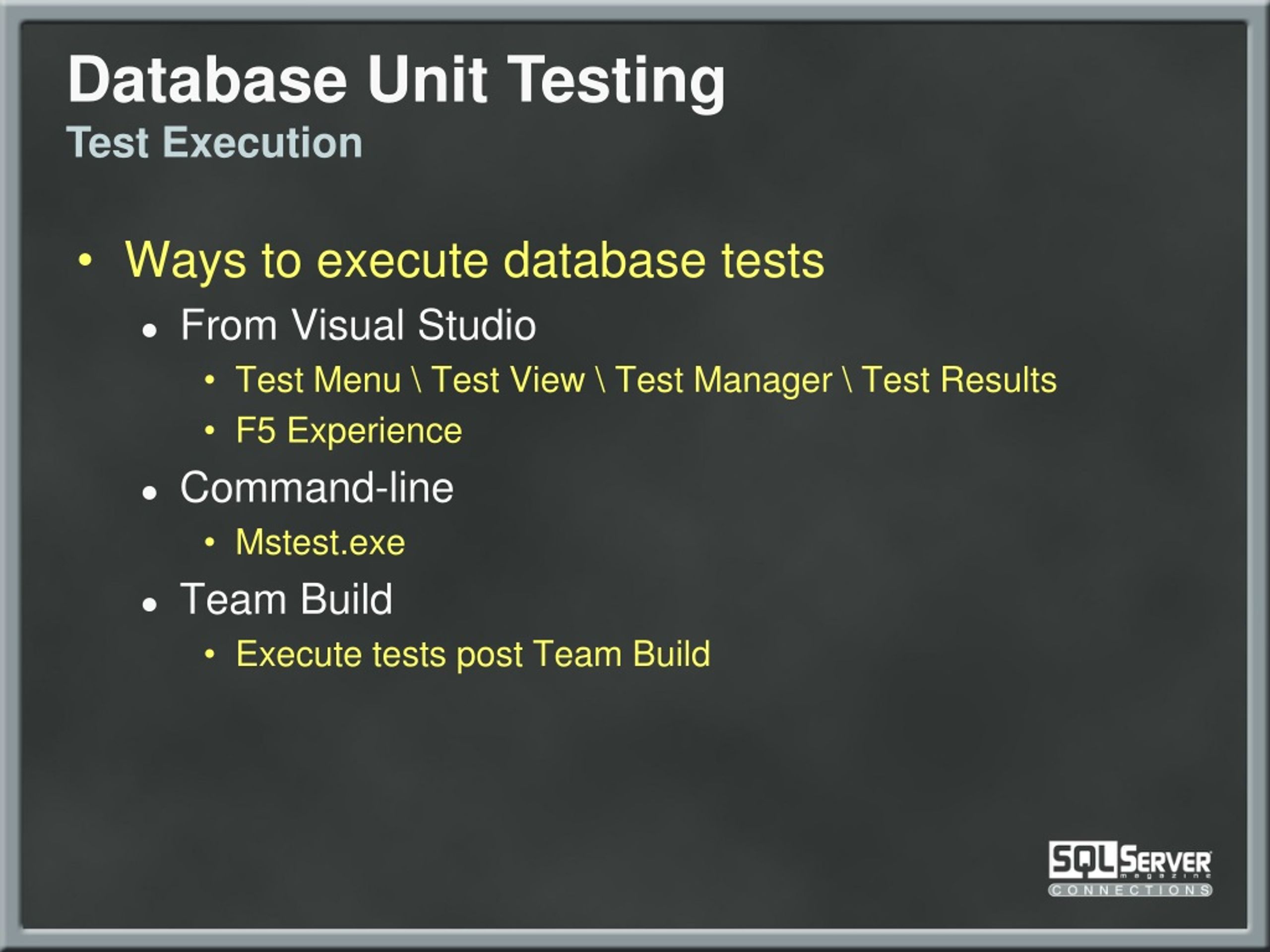 PPT Database Unit Testing Team Edition for Database Professionals