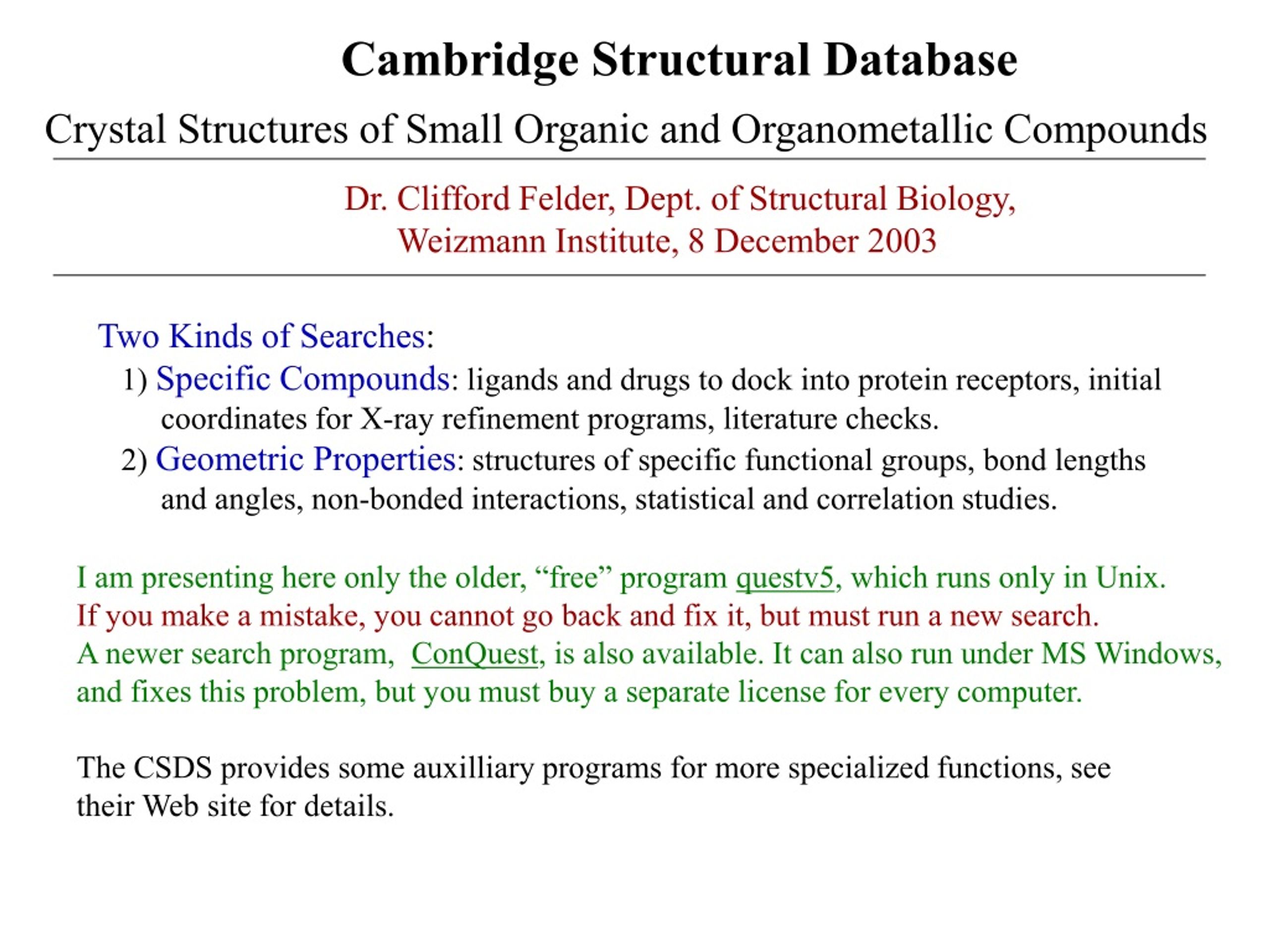 PPT Cambridge Structural Database PowerPoint Presentation, free