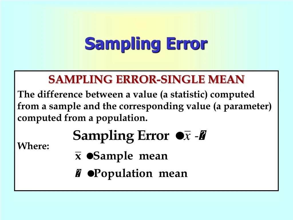 PPT Sampling Error PowerPoint Presentation, free download ID9220474
