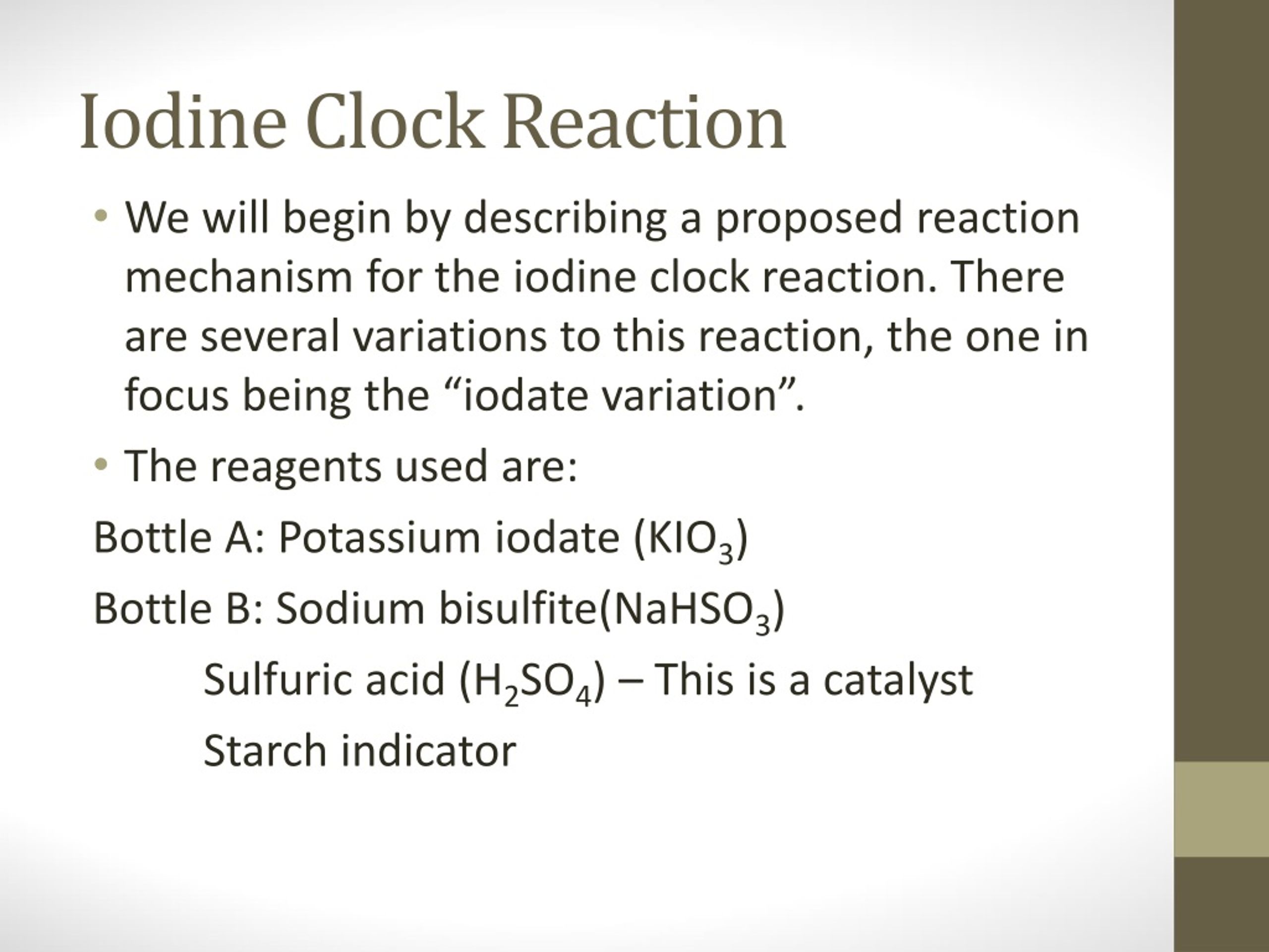How Does Iodine Clock Reaction Work at John Peavler blog