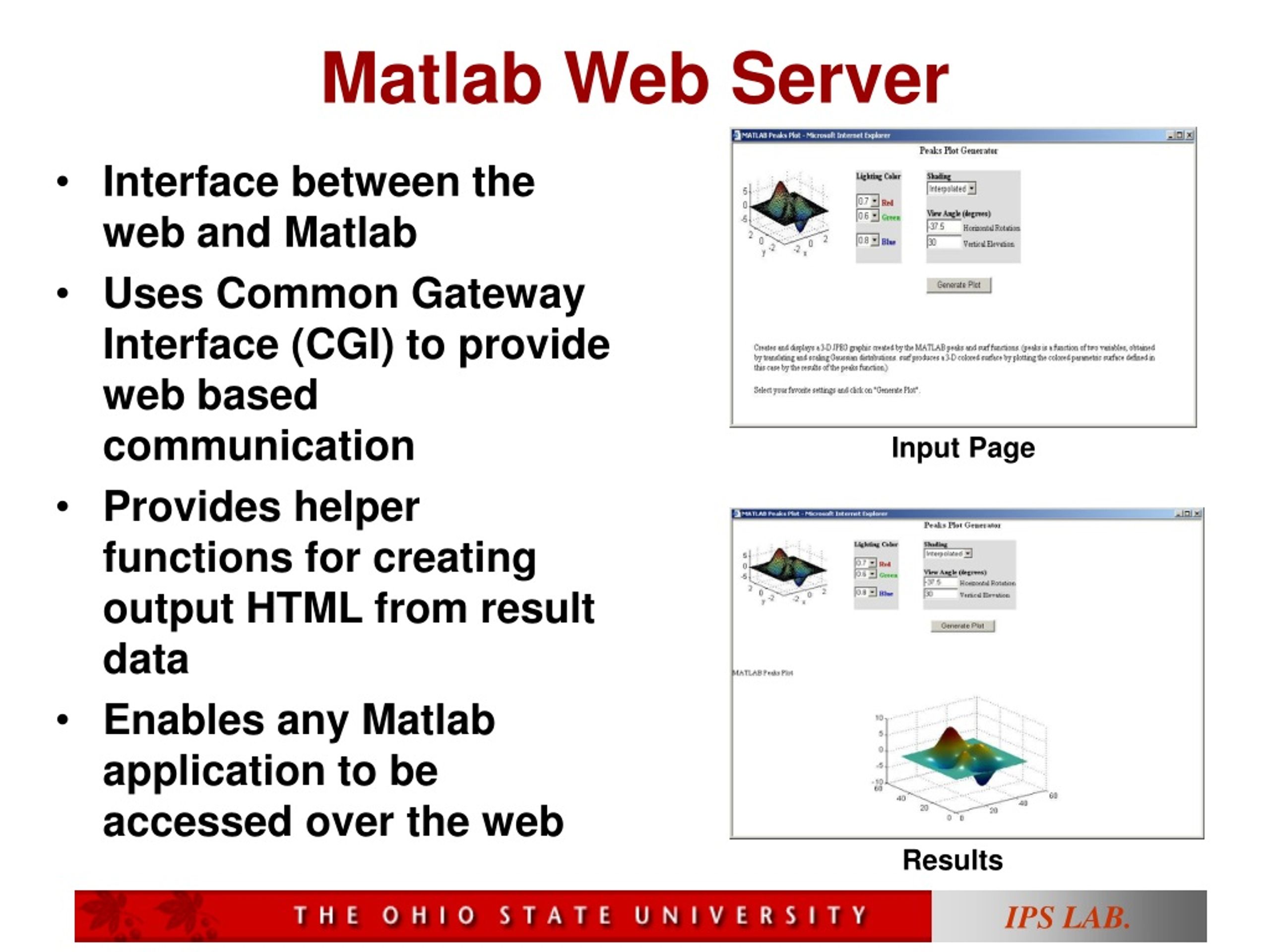 PPT A Java based web interface to Matlab PowerPoint Presentation