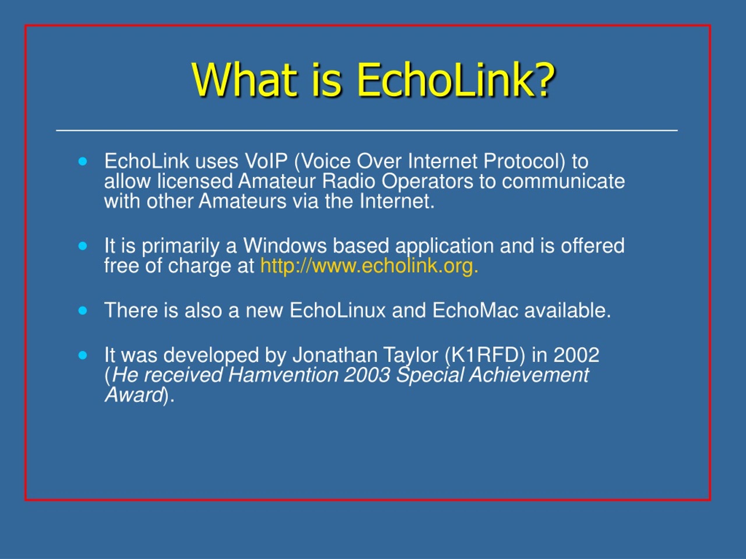 PPT EchoLink PowerPoint Presentation, free download ID9225626