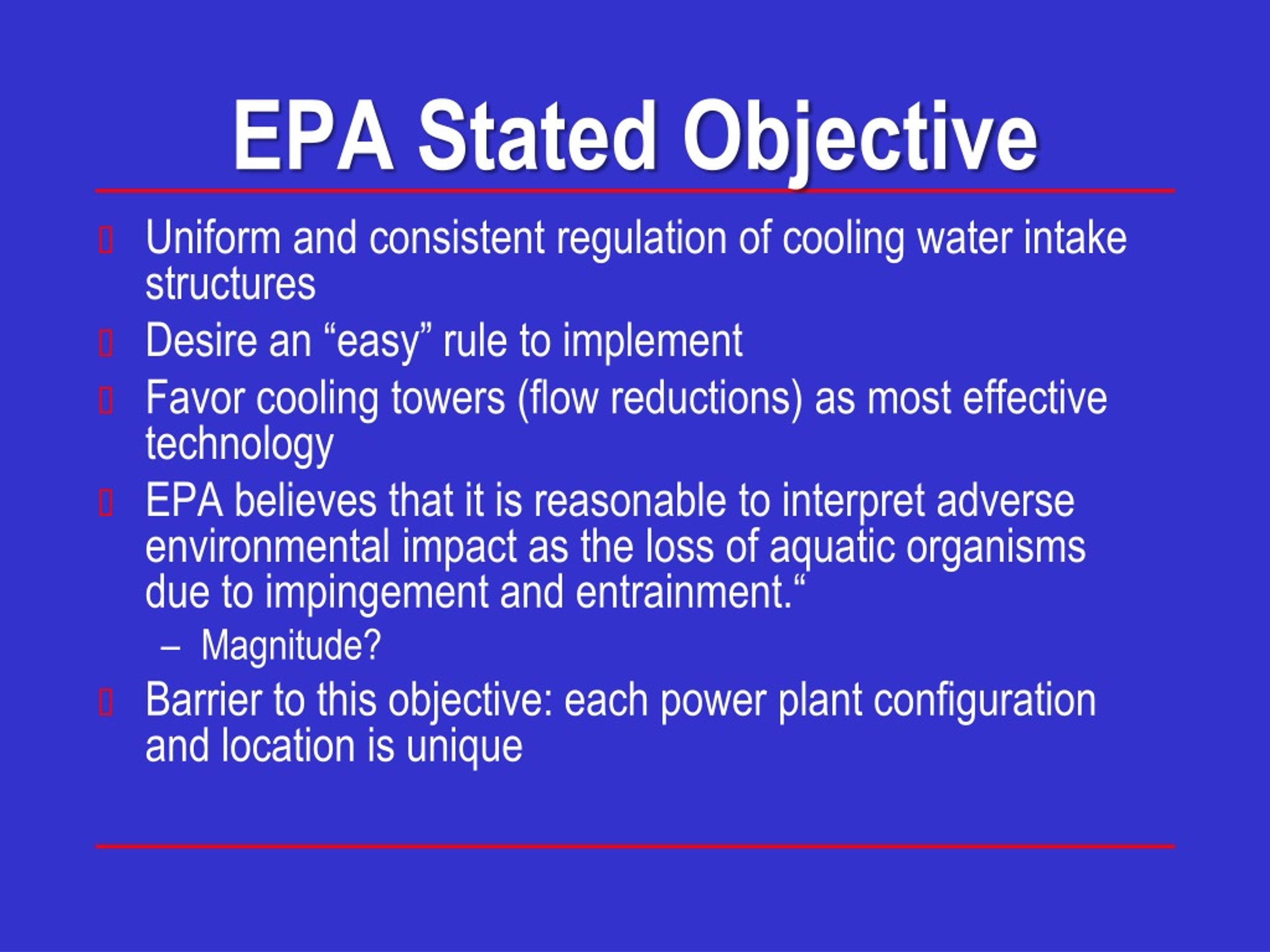 PPT COOLING WATER INTAKE STRUCTURES RULE § 316(b) PowerPoint