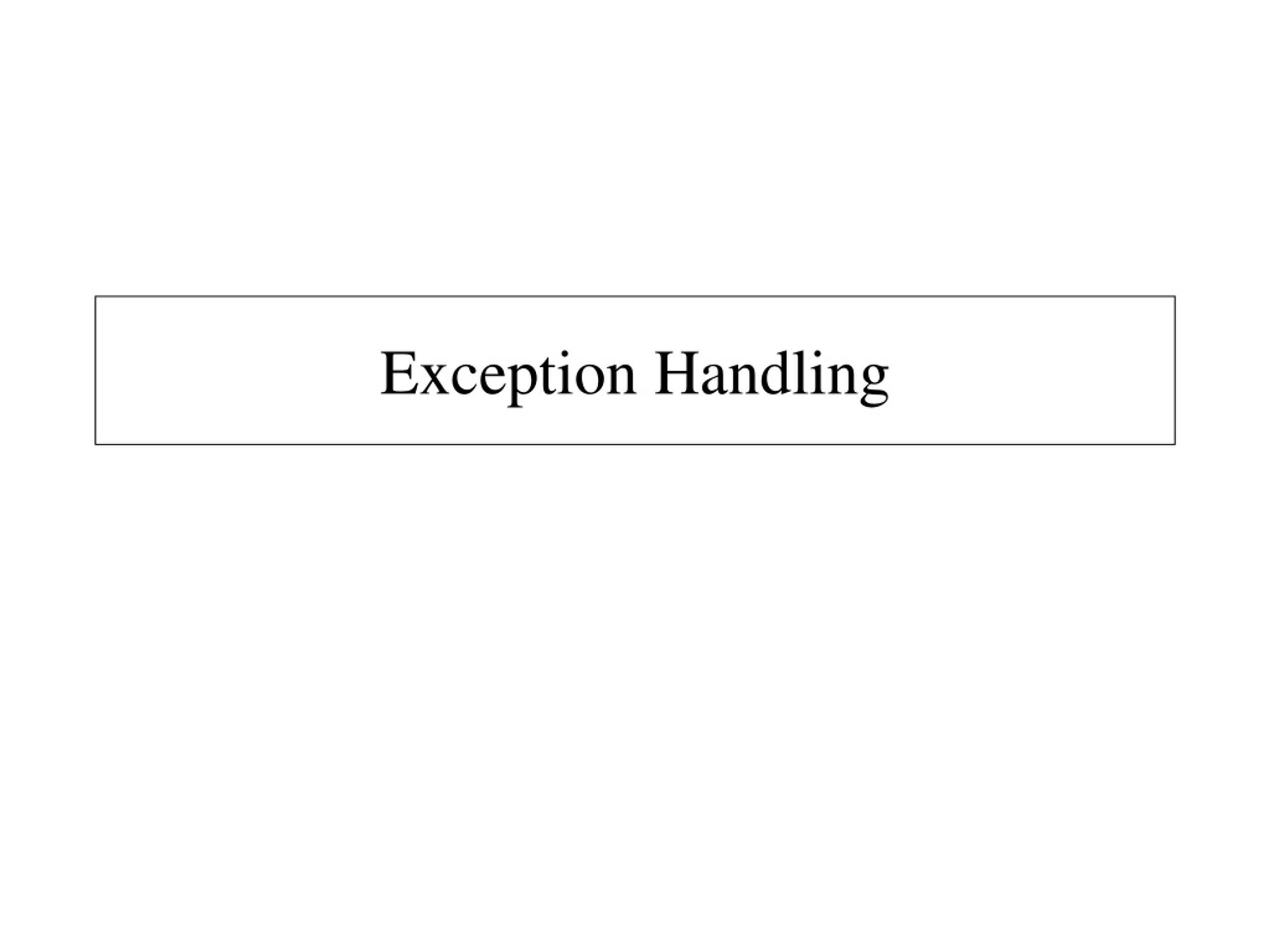 PPT Exception Handling PowerPoint Presentation, free download ID